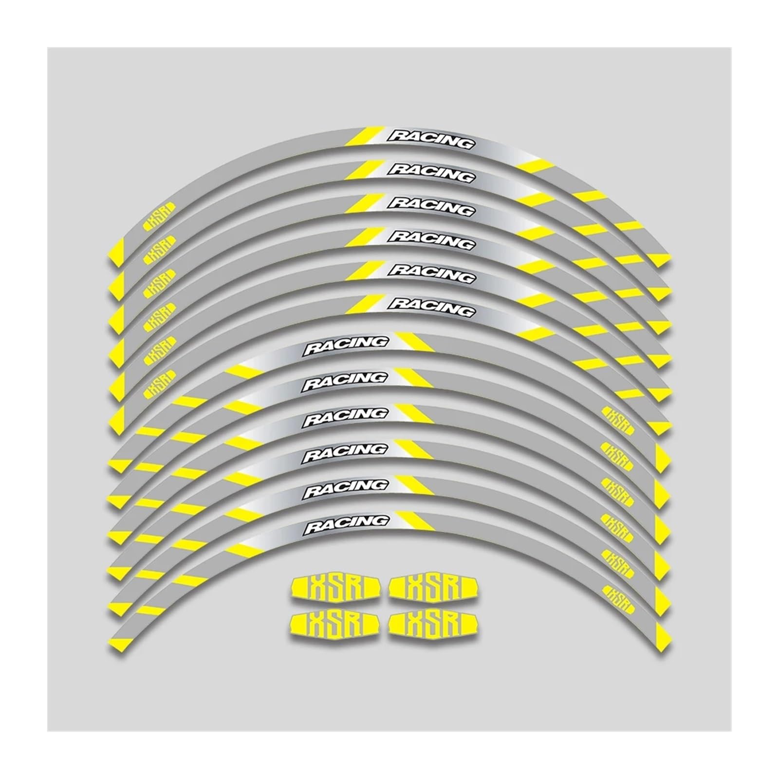 Für Y&amaha XSR700 XSR 700 Motorrad 17 Zoll Neue Musterräder Aufkleber Felgenreifen Reflektierende Streifenaufkleber Felgenband-Aufkleber(2 Style B Yellow) von YYFhck