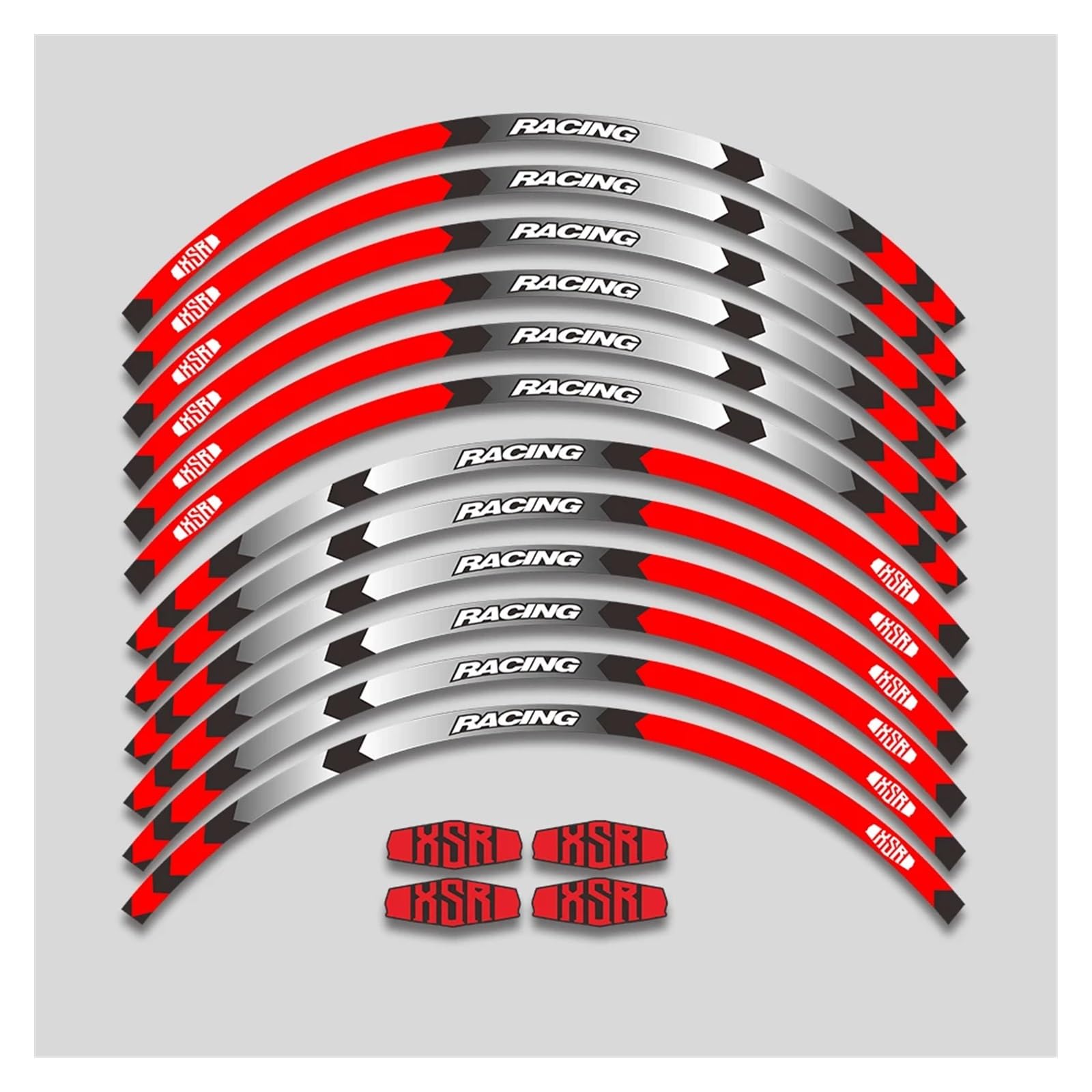 Für Y&amaha XSR700 XSR900 XSR155 XSR XSR 155 XSR 700 XSR 900 Motorrad-Radreifen-Felgenaufkleber 17-Zoll-Rad Felgenband-Aufkleber(1 Style A Red) von YYFhck