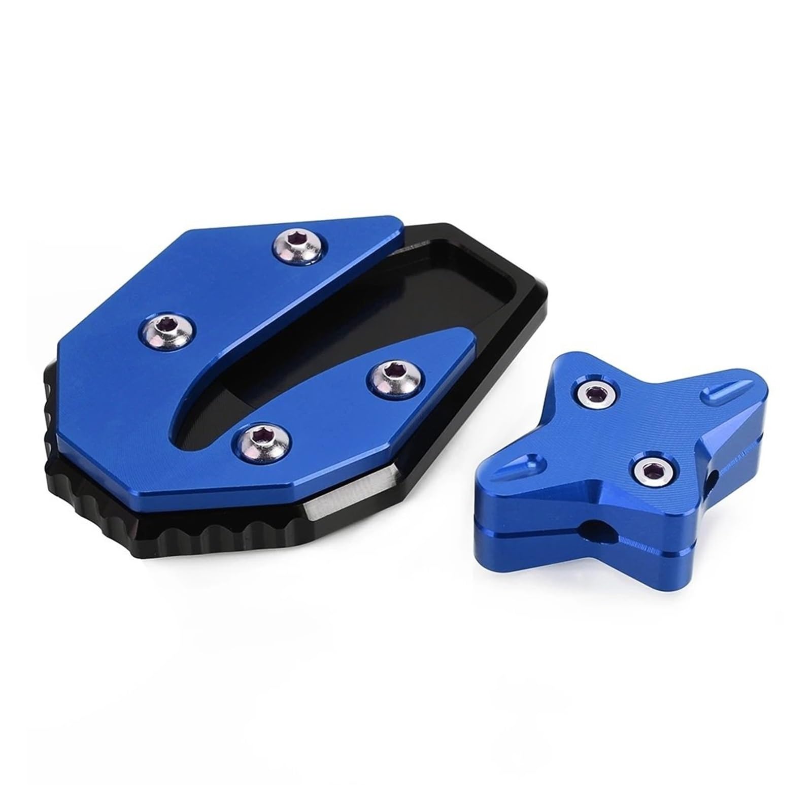 Motorrad-Ständerpolster Für Y&AMAHA Für NMAX155 Für NMAX125 Motorrad Fuß Seitenständer Verlängerung Pad Kickstand Kick Stand Platte(A Set Blue) von YYFhck