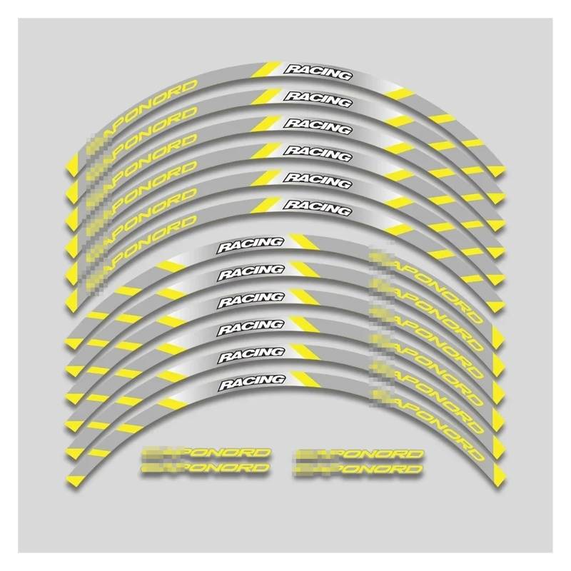 YYFhck Für A&prilia Für C&APONORD 1200 17 Zoll Motorrad Aufkleber Felgenaufkleber Räder Nabe Reflektierende Streifen Klebeband Set Felgenband-Aufkleber(Yellow B2) von YYFhck