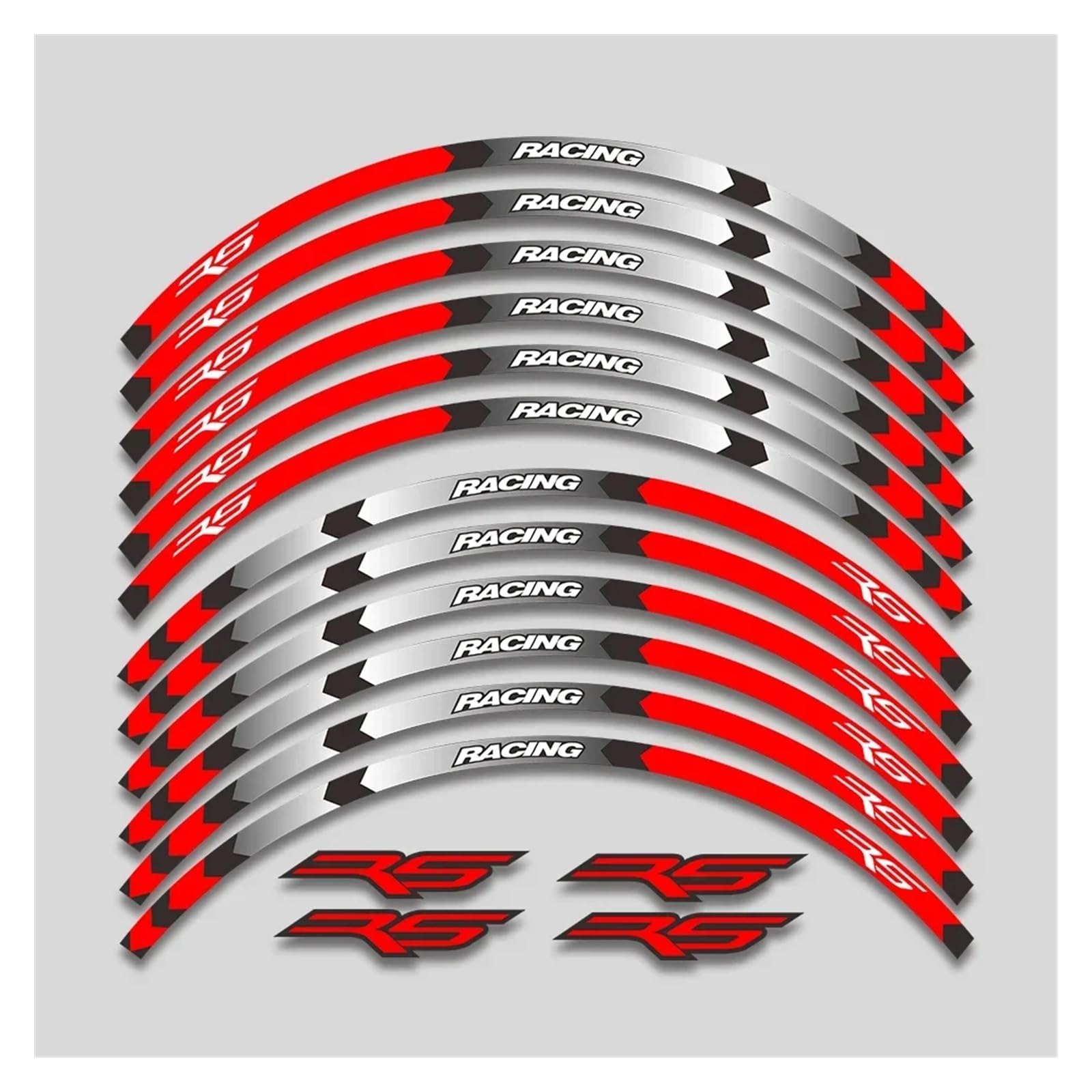 YYFhck Für A&prilia RS 125 Rs125 17 Zoll Motorrad Aufkleber Felge Reifen Wasserdicht Aufkleber Räder Nabe Reflektierende Streifen Klebeband Set Felgenband-Aufkleber(Red A1) von YYFhck