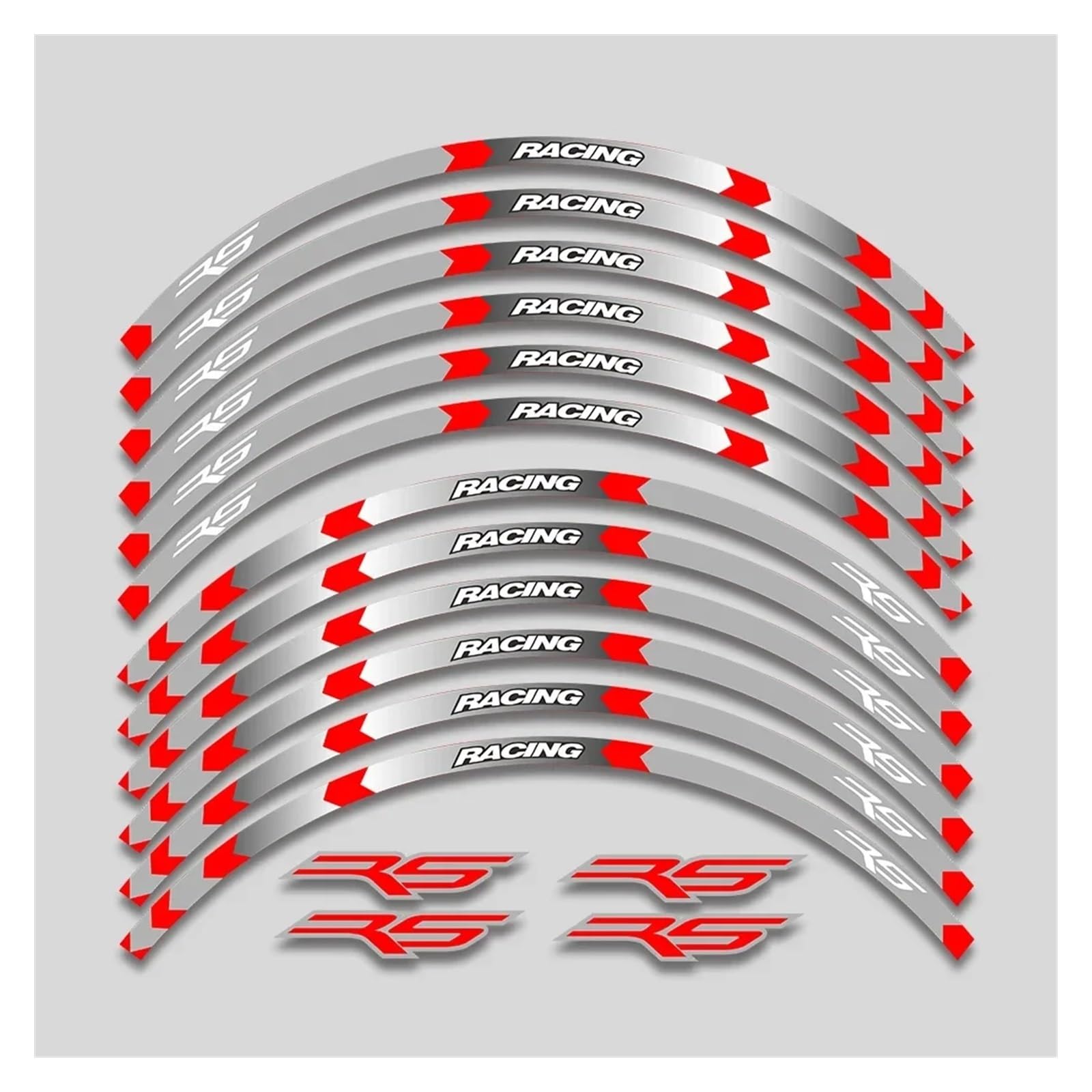 YYFhck Für A&prilia RS 125 Rs125 17 Zoll Motorrad Aufkleber Felge Reifen Wasserdicht Aufkleber Räder Nabe Reflektierende Streifen Klebeband Set Felgenband-Aufkleber(Red A2) von YYFhck