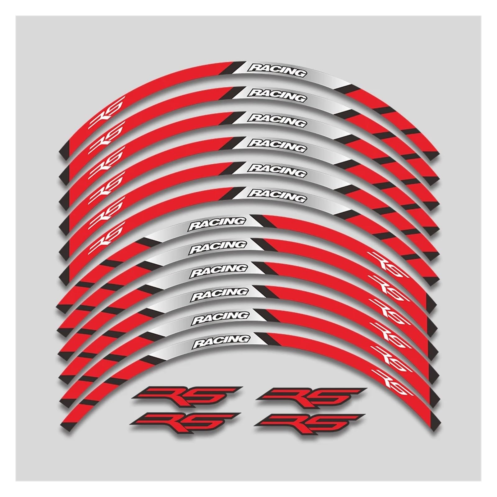 YYFhck Für A&prilia RS 125 Rs125 Motorradaufkleber Felgenreifen wasserdichte Aufkleber Räder Nabe Reflektierende Streifenaufkleber Bandsatz Felgenband-Aufkleber(Red B1) von YYFhck