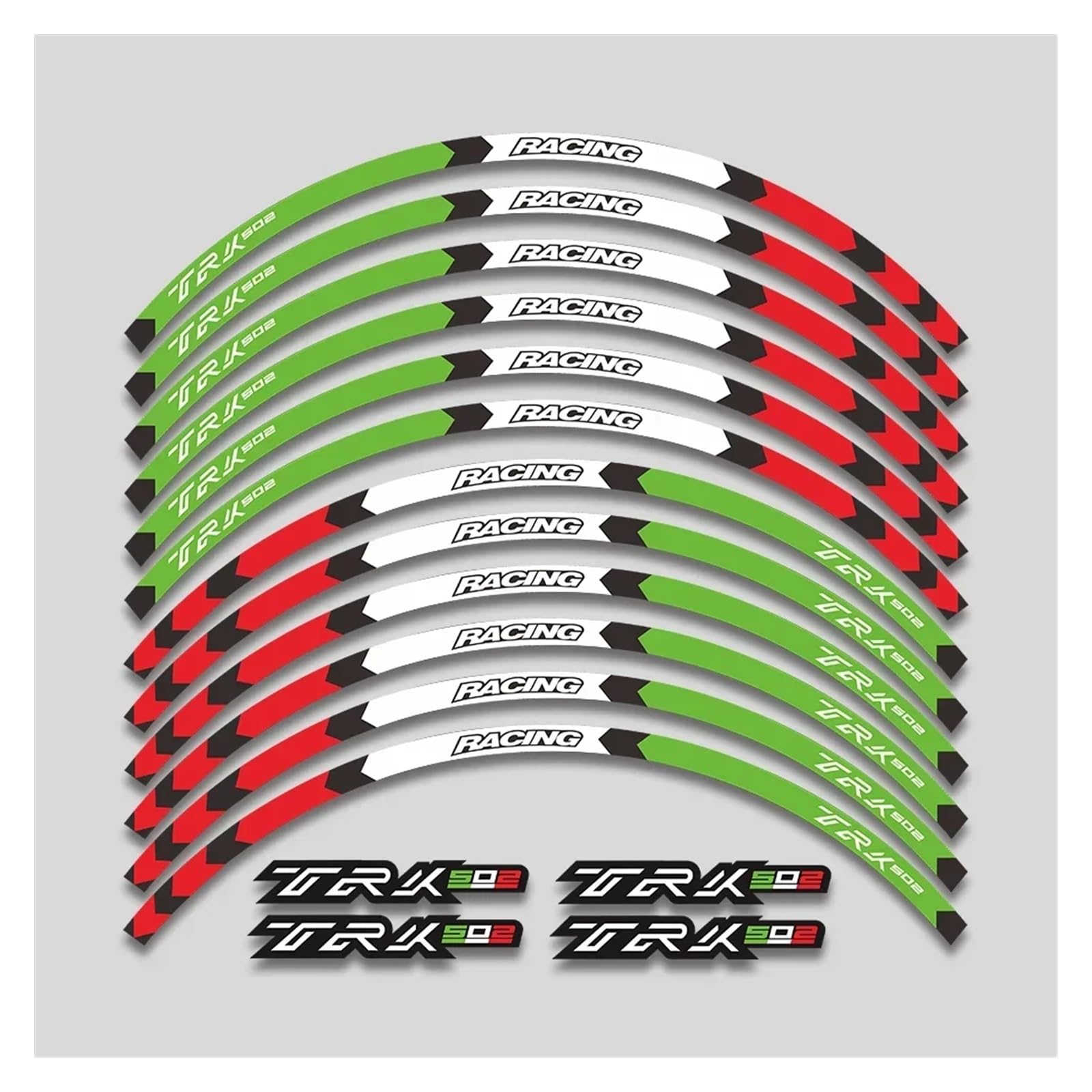 YYFhck Für B&enelli TRK 502 Trk502 2016–2022 Motorrad-Aufkleber, Radnabe, reflektierender Streifen, Felgenaufkleber, Aufkleber, Klebeband-Set Felgenband-Aufkleber(Green White Red) von YYFhck