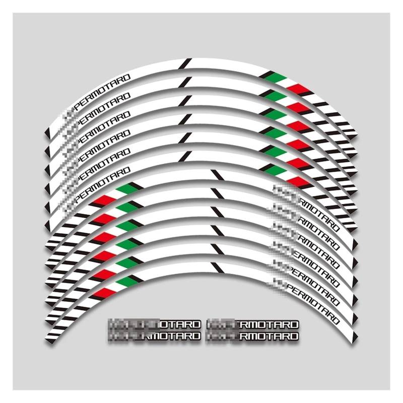 YYFhck Für D&UCATI Für Hypermotard 939 821 796 950 1100 17-Zoll-Motorradaufkleber Radnabe Reflektierende Streifen Felgenaufkleber Felgenband-Aufkleber(New White A1) von YYFhck