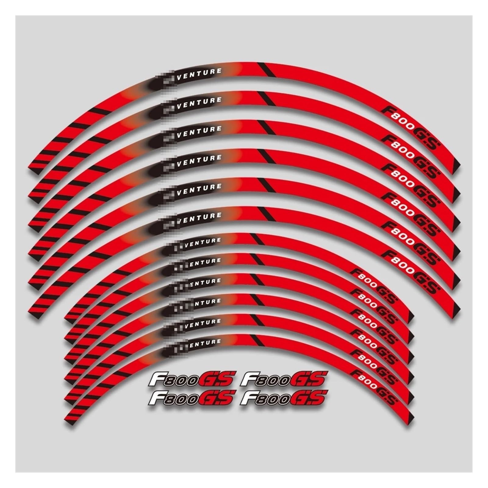 YYFhck Für F800GS F 800GS F800 GS F 800 Gs Motorrad Räder Aufkleber Felge Reifen Reflektierende Streifen Dekorative Decals Set Felgenband-Aufkleber(Red) von YYFhck