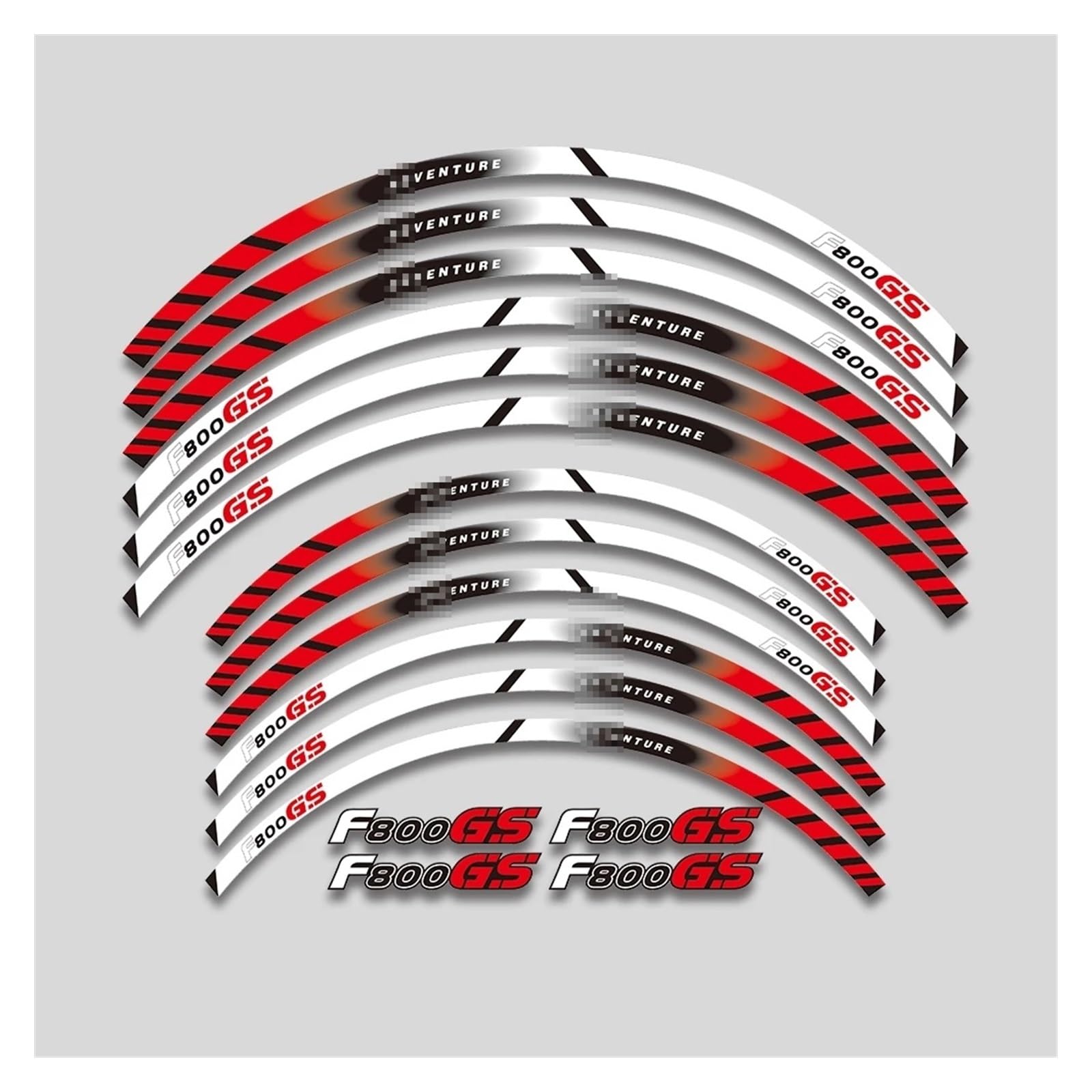 YYFhck Für F800GS F 800GS F800 GS F 800 Gs Motorrad Räder Aufkleber Felge Reifen Reflektierende Streifen Dekorative Decals Set Felgenband-Aufkleber(Red White) von YYFhck