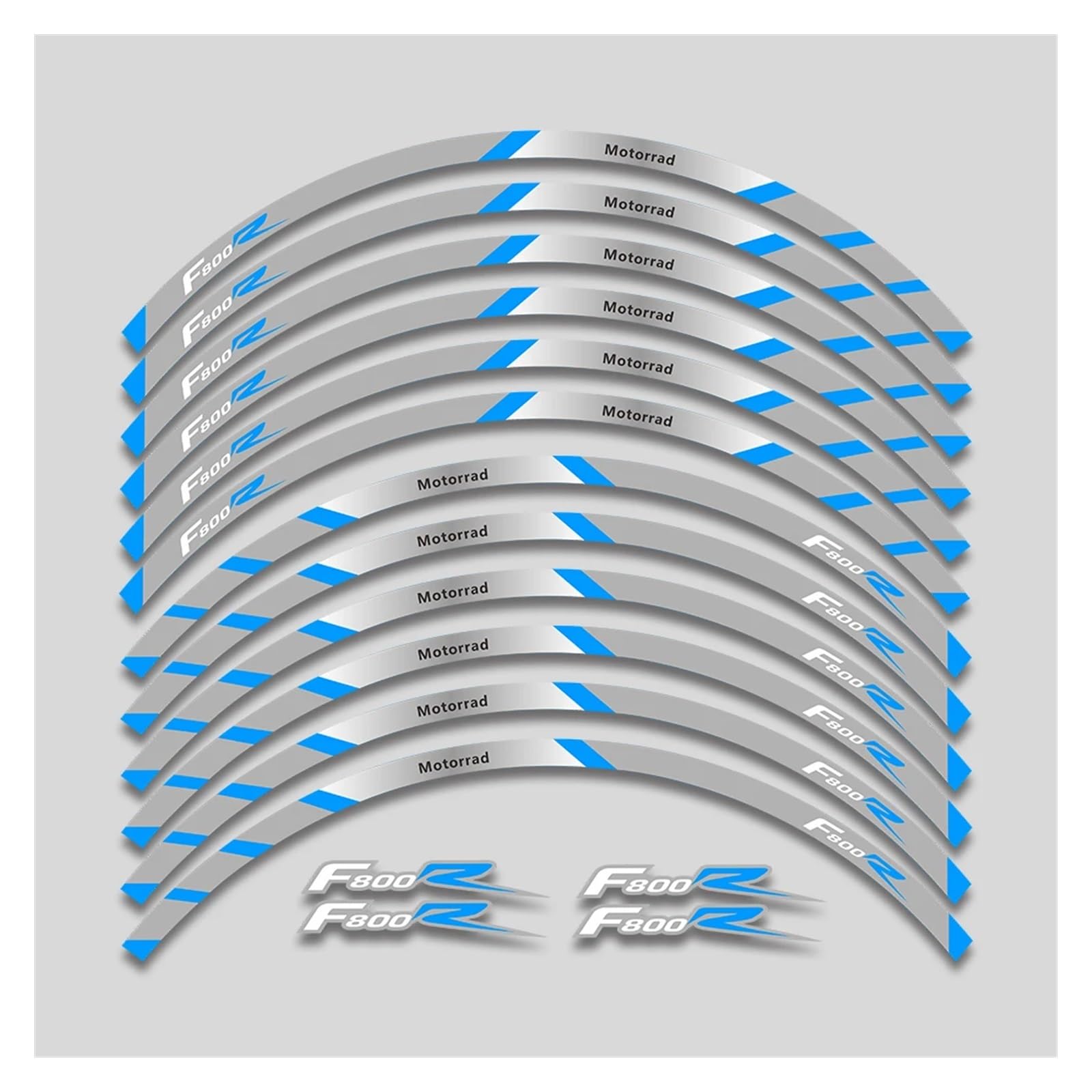 YYFhck Für F800R F 800R 800 F800 R Motorrad Räder Aufkleber Felge Reifen Dekorative Aufkleber Reflektierende Streifen Band Set Felgenband-Aufkleber(2L B Bule) von YYFhck