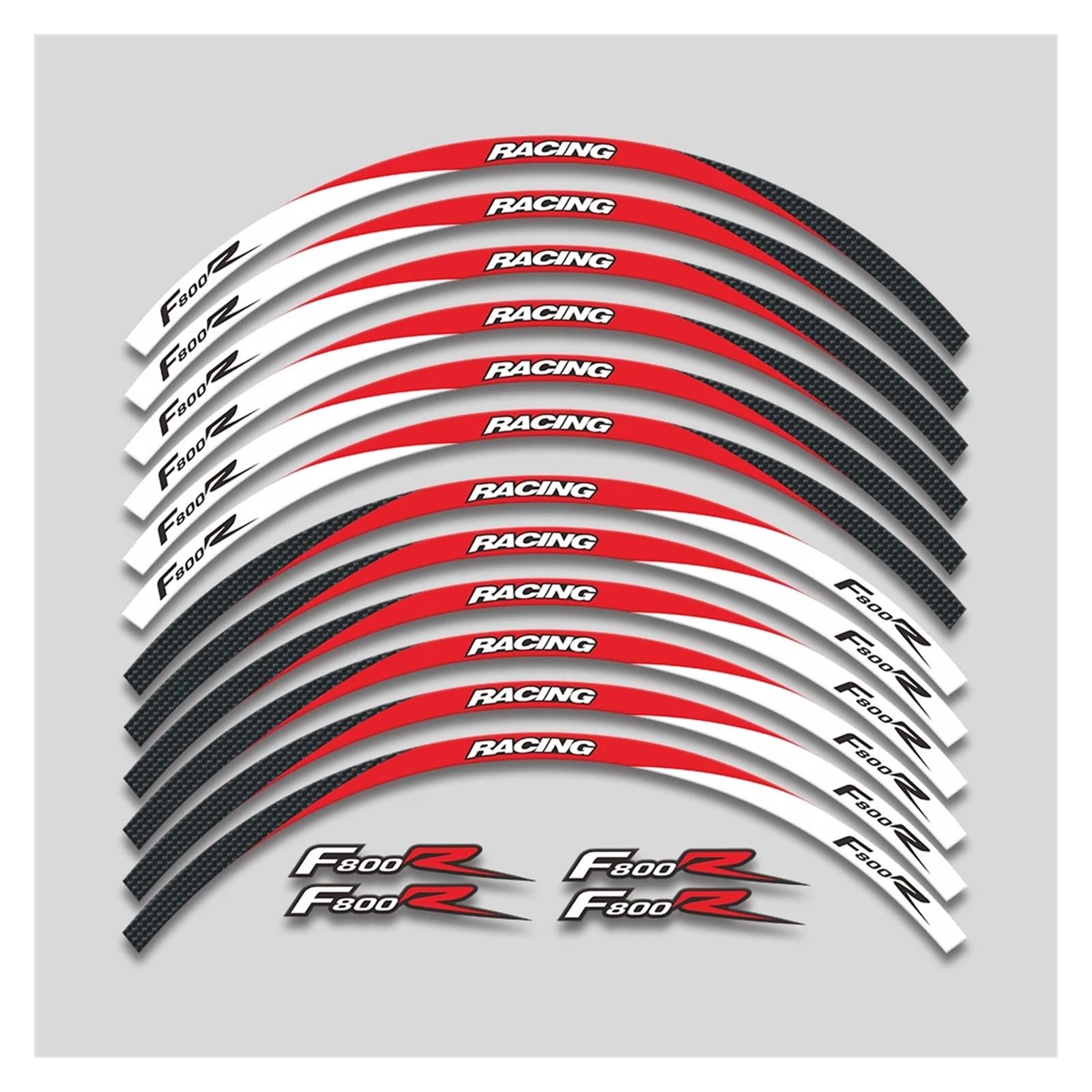 YYFhck Für F800R F R800 R F800 R Motorrad Räder Aufkleber Reflektierende Streifen Band Felge Reifen Dekorative Aufkleber Set Felgenband-Aufkleber(3L A Red) von YYFhck