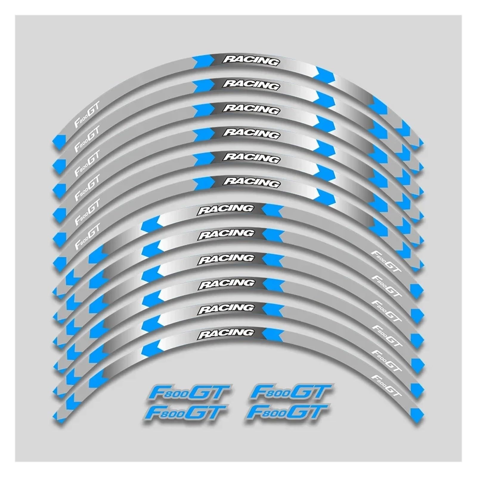 YYFhck Für F800gt F 800gt F800 GT Motorrad Räder Nabe Aufkleber Felge Reifen Reflektierende Streifen Dekorative Aufkleber Band Kit Felgenband-Aufkleber(1L B Bule) von YYFhck