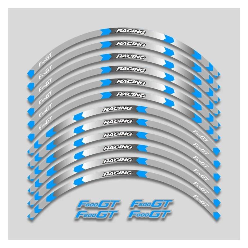 YYFhck Für F800gt F 800gt F800 GT Motorrad Räder Nabe Aufkleber Felge Reifen Reflektierende Streifen Dekorative Aufkleber Band Kit Felgenband-Aufkleber(1L B Bule) von YYFhck