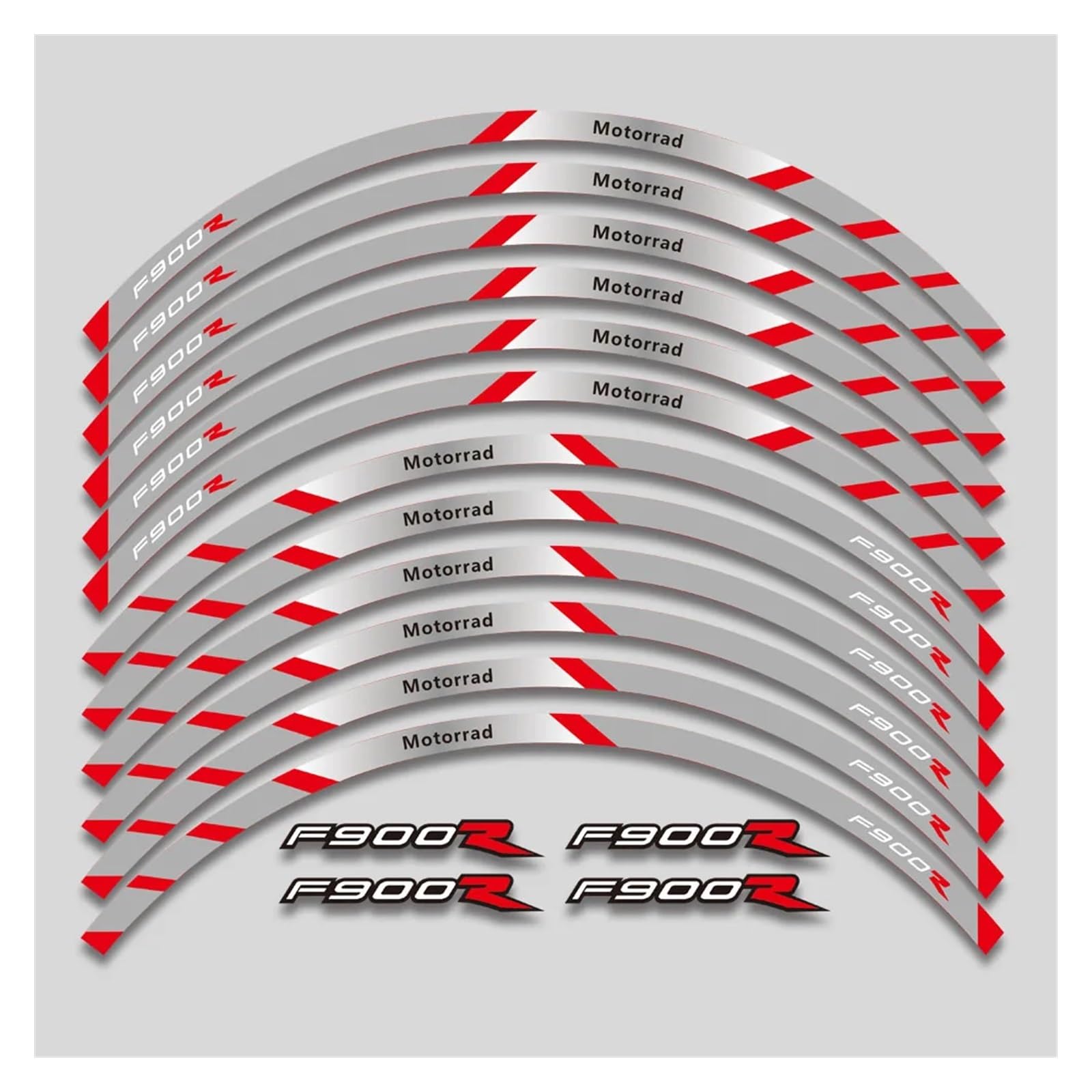 YYFhck Für F900R F 900R 900 F900 R Motorrad Räder Hub Aufkleber Felgen Aufkleber Streifen Wasserdicht Dekorative Aufkleber Band Felgenband-Aufkleber(2L B Red) von YYFhck