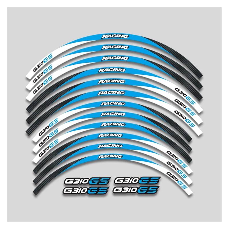 YYFhck Für G310gs G310GS G310 GS G 310 GS Motorrad Räder Aufkleber Felge Reifen Reflektierende Streifen Dekorative Decals Set Felgenband-Aufkleber(3L Bule) von YYFhck