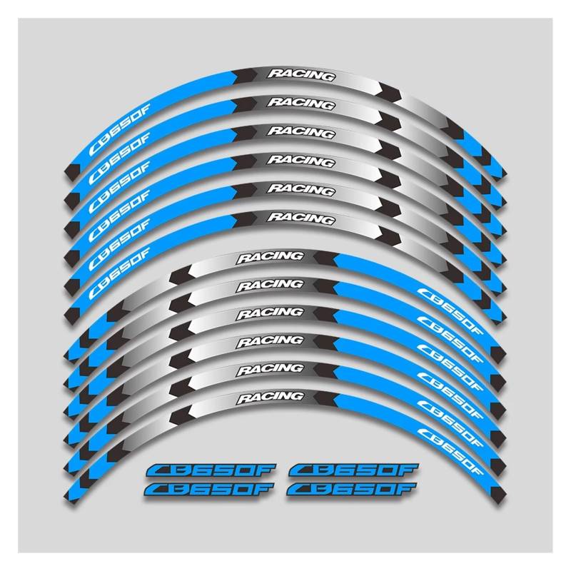 YYFhck Für H&ONDA CB650 F CB 650F Cb650f Motorradräder Aufkleber Felge Reifen wasserdicht reflektierende Streifen dekorative Aufkleber Felgenband-Aufkleber(1L A Bule) von YYFhck