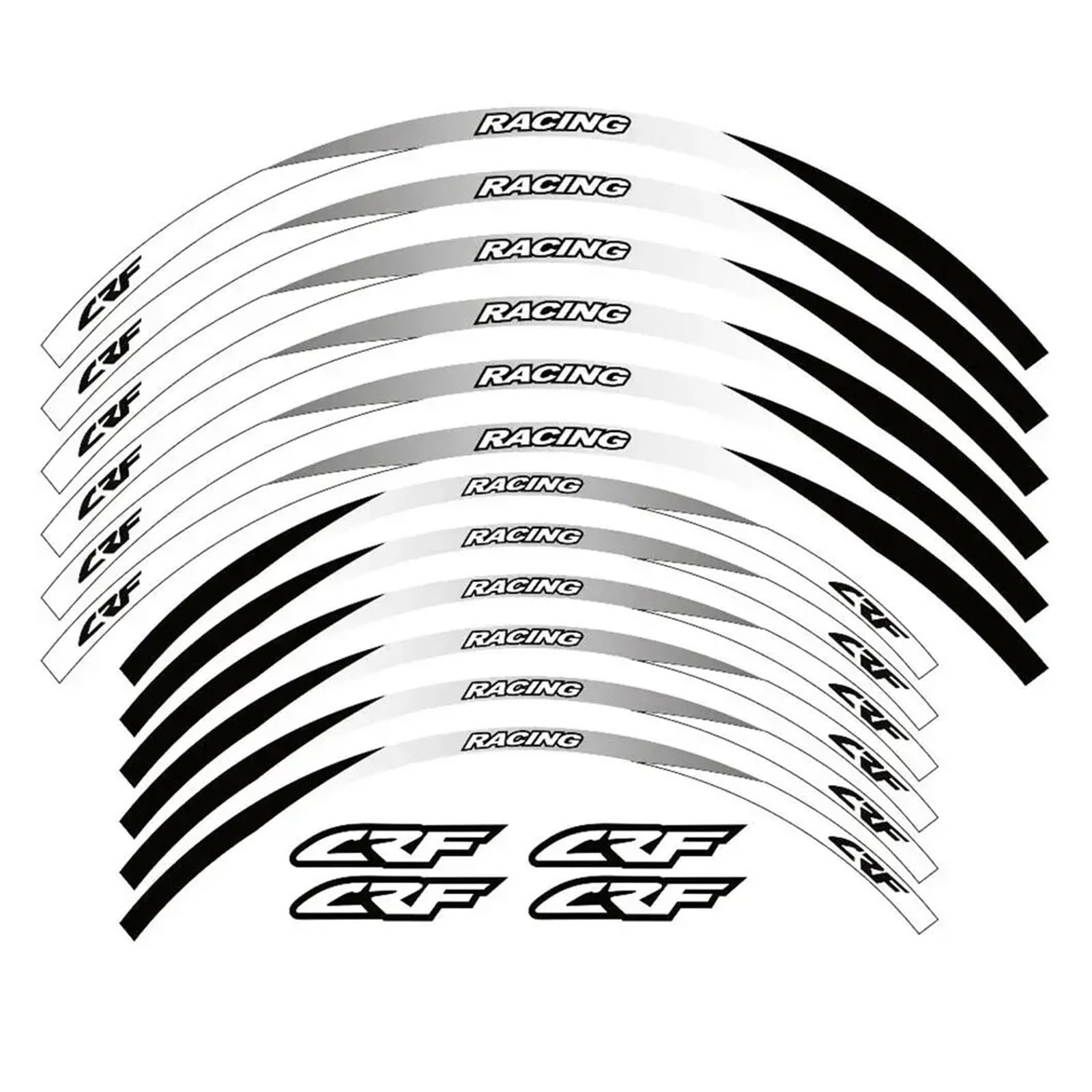 YYFhck Für H&ONDA CRF 450L 450RX 450X 450R 21" 18" Motorradräder Nabenaufkleber Reifenaufkleber Reflektierende Streifenaufkleber-Set Felgenband-Aufkleber(White 2) von YYFhck