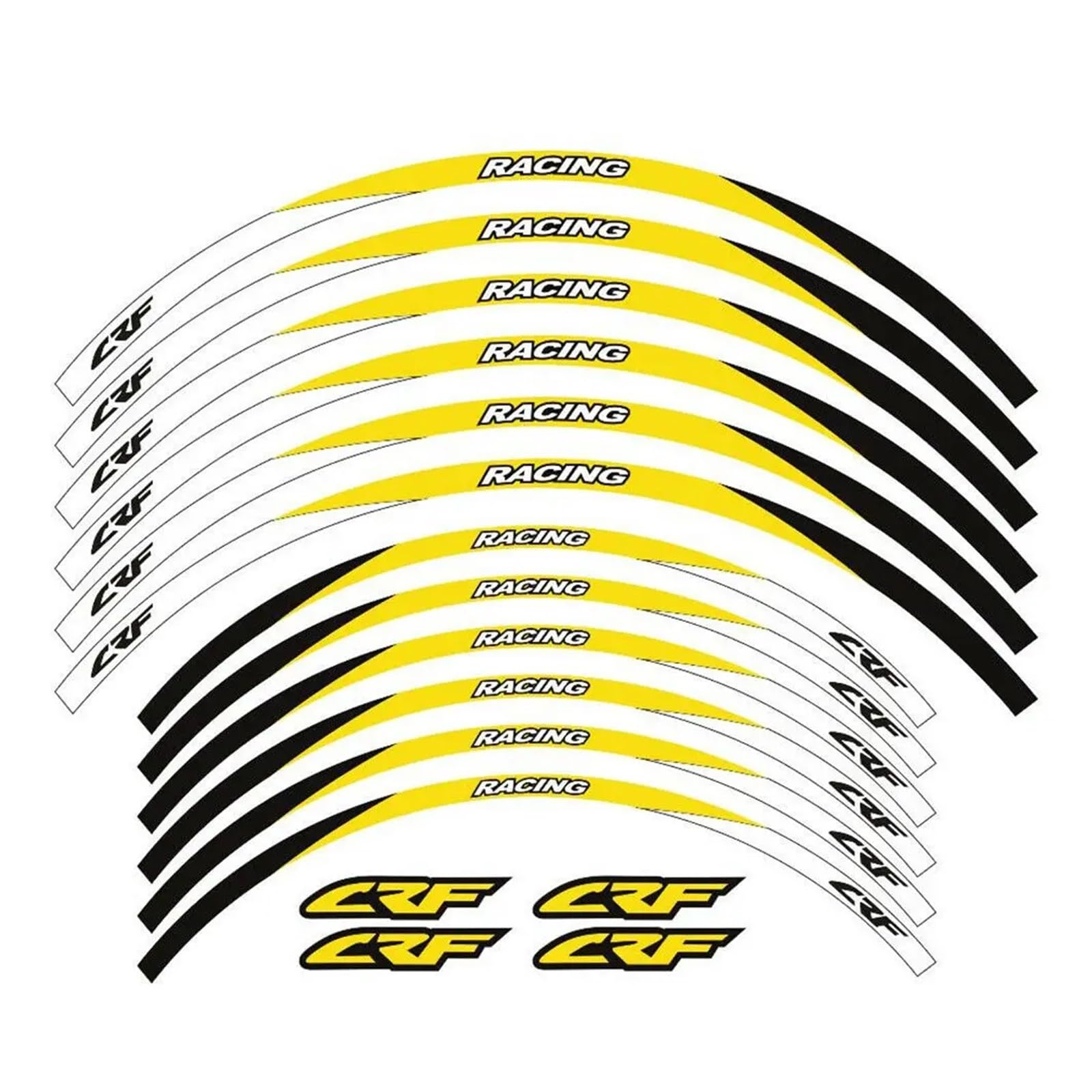 YYFhck Für H&ONDA CRF230L CRF230F CRF 230L 230F 230 LF Motorrad 21 "18" Räder Hub Aufkleber Decals Reflektierende Streifen Band Felgenband-Aufkleber(Yellow B) von YYFhck