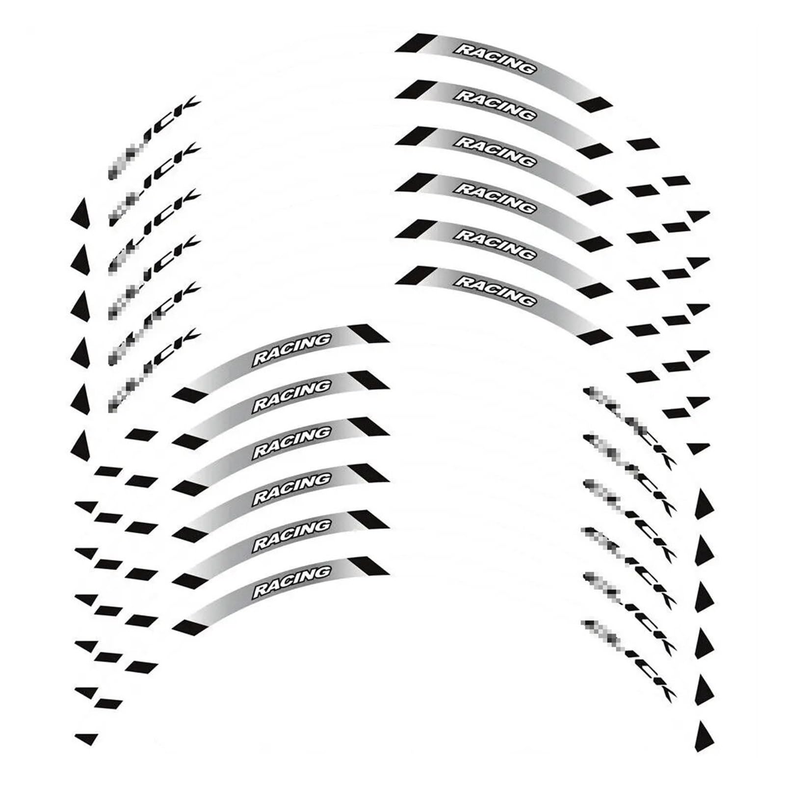 YYFhck Für H&ONDA Für Click 125i 150i 160i 125 150 160 I Motorradaufkleber Räder Nabenaufkleber Felgenreflektierende Aufkleber Streifenbandsatz Felgenband-Aufkleber(White-A) von YYFhck