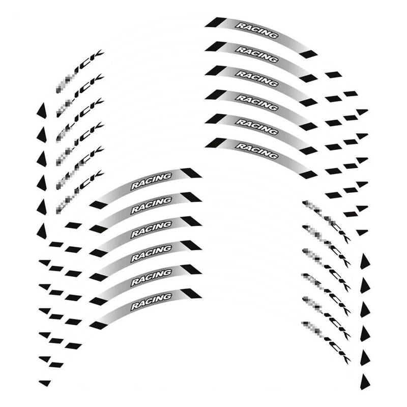 YYFhck Für H&ONDA Für Click 125i 150i 160i 125 150 160 I Motorradaufkleber Räder Nabenaufkleber Felgenreflektierende Aufkleber Streifenbandsatz Felgenband-Aufkleber(White-A) von YYFhck