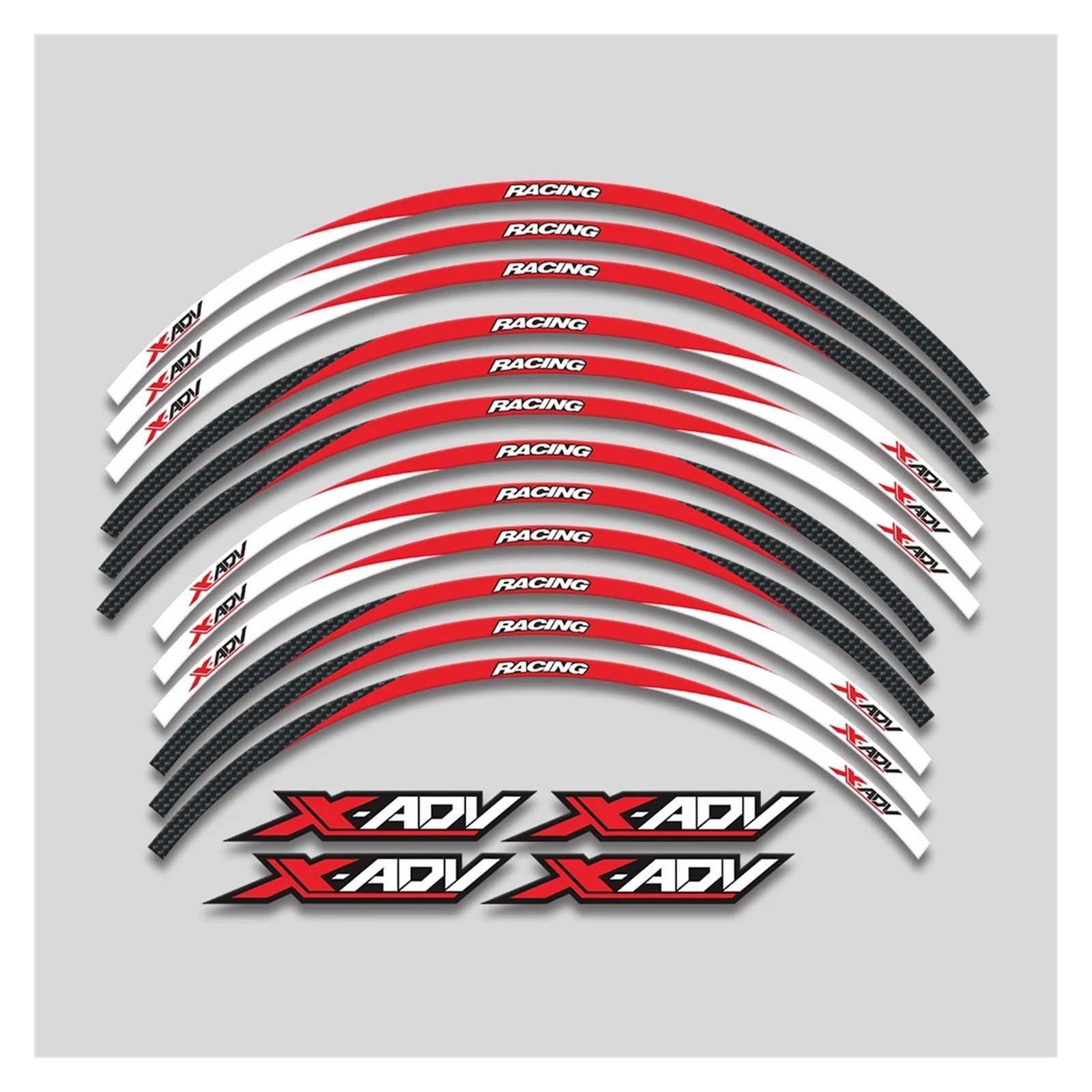 YYFhck Für H&ONDA Xadv750 X-ADV X ADV Xadv 750 Motorradaufkleber Räder Nabe Reflektierende Streifen Klebeband Felgenreifen Aufkleber Set Felgenband-Aufkleber(3L Red) von YYFhck