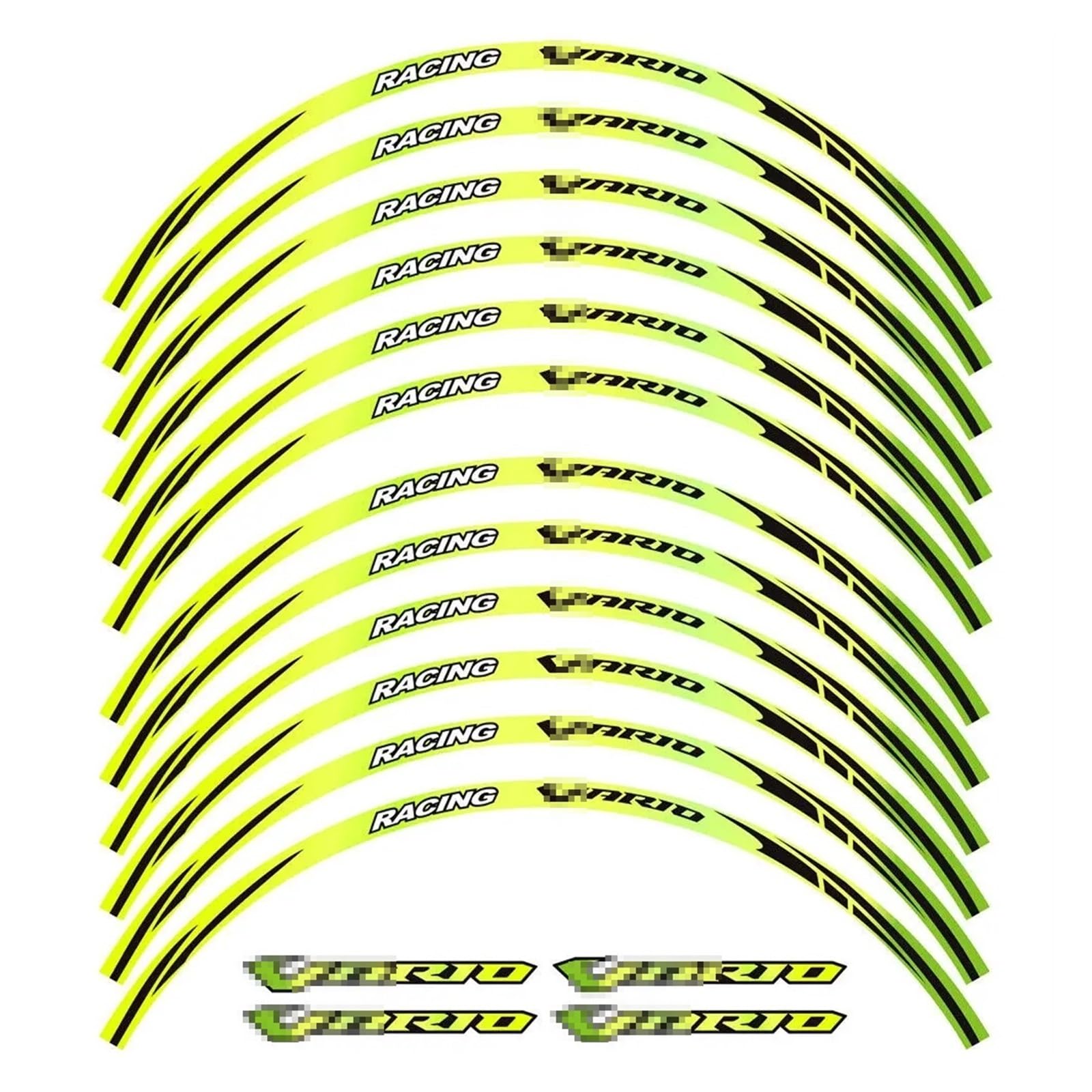 YYFhck Für H&ONDA für Vario 125 150 160 14-Zoll-Motorradaufkleber Radnabenaufkleber VOLLER Rim Reflektierender Aufkleber Streifenbandsatz Felgenband-Aufkleber(Green-D) von YYFhck