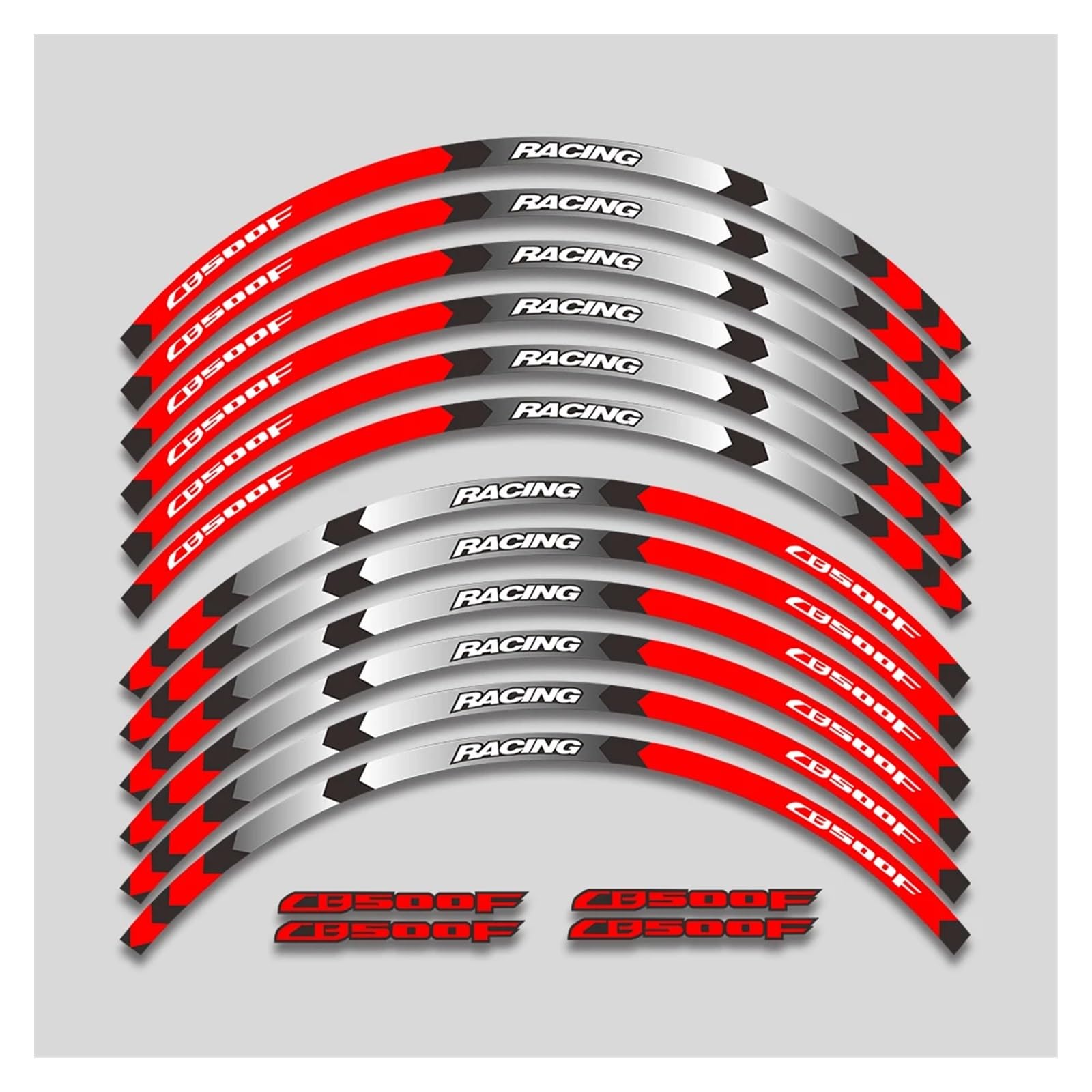 YYFhck Für H&onda CB500F CB 500 F 500F Motorradräder Aufkleberband Felgenreifen Dekorative Abziehbilder Set Reflektierende Streifen Felgenband-Aufkleber(1L A Red) von YYFhck