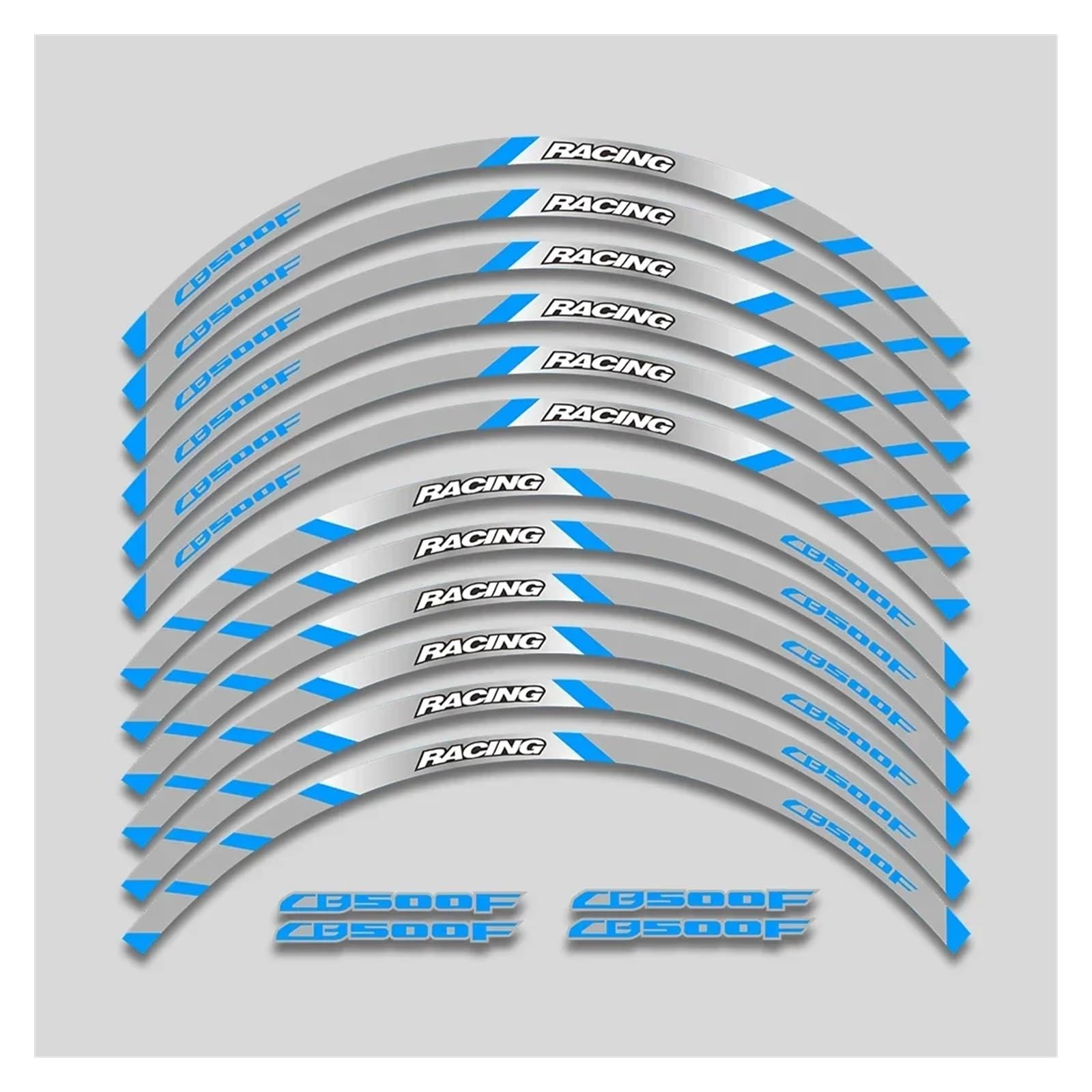 YYFhck Für H&onda CB500F CB 500 F 500F Motorradräder Aufkleberband Felgenreifen Dekorative Aufkleber Set Reflektierender Streifen Felgenband-Aufkleber(2L B Bule) von YYFhck