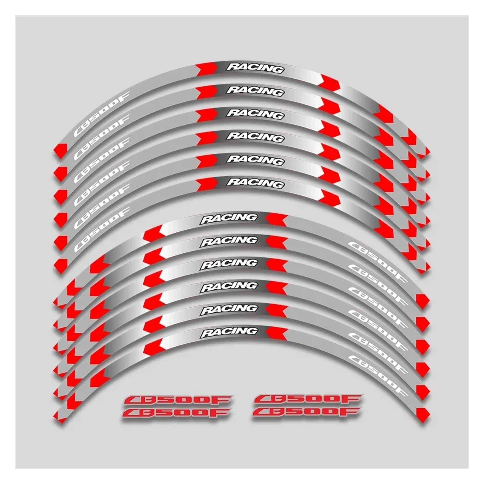 YYFhck Für H&onda CB500F CB 500F 500 Cb500 F Motorrad-Radnabenaufkleber, reflektierendes Streifenband, Felgenreifen-Aufkleber, Aufkleber-Set Felgenband-Aufkleber(1L B Red) von YYFhck