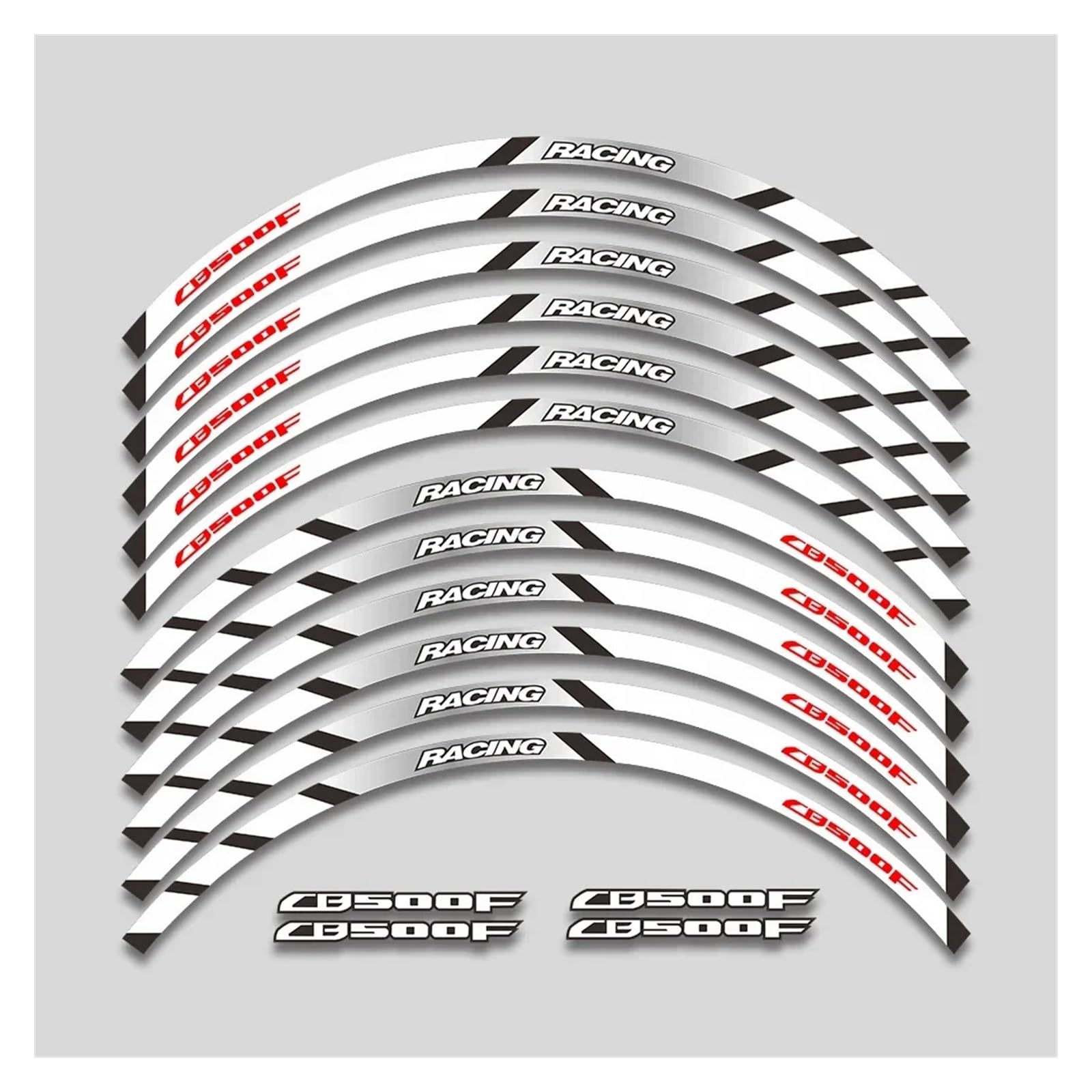 YYFhck Für H&onda CB500F CB 500F 500 Cb500 F Motorrad-Radnabenaufkleber, reflektierendes Streifenband, Felgenreifen-Aufkleber, Aufkleber-Set Felgenband-Aufkleber(2L A White) von YYFhck