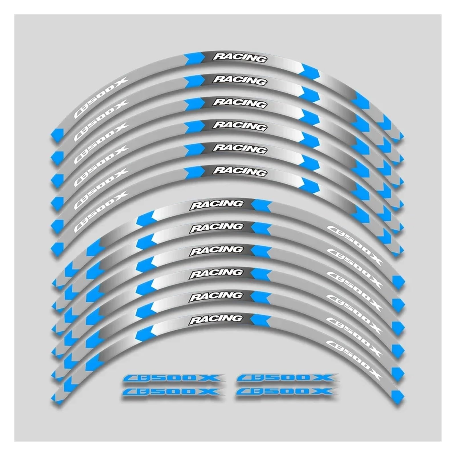 YYFhck Für H&onda CB500X CB 500 CB500 X 500X Motorradräder Nabenaufkleber Reflektierendes Streifenband Reifen Dekoratives Aufkleberset Felgenband-Aufkleber(1L B Bule) von YYFhck
