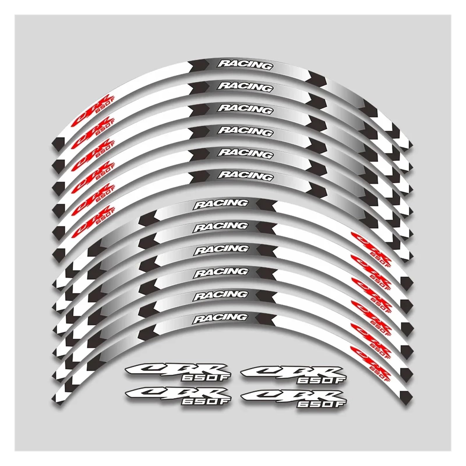 YYFhck Für H&onda CBR650F CBR 650 F 650F Motorrad Aufkleber Räder Nabe Dekorative Abziehbilder Felge Reflektierende Streifen Klebeband Set Felgenband-Aufkleber(1L A White) von YYFhck