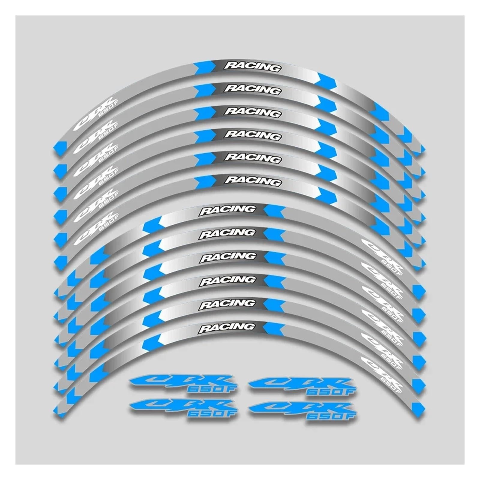 YYFhck Für H&onda CBR650F CBR 650 F 650F Motorrad Aufkleber Räder Nabe Dekorative Abziehbilder Felge Reflektierende Streifen Klebeband Set Felgenband-Aufkleber(1L B Bule) von YYFhck