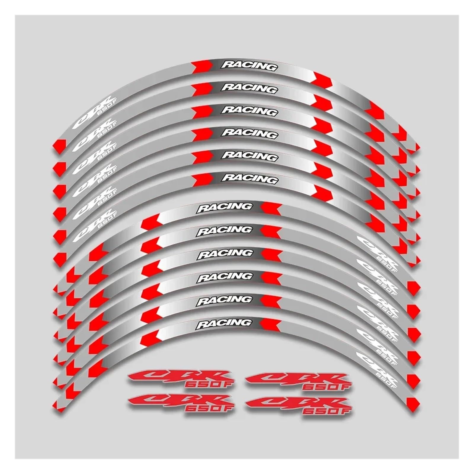 YYFhck Für H&onda CBR650F CBR 650 F 650F Motorrad Aufkleber Räder Nabe Dekorative Abziehbilder Felge Reflektierende Streifen Klebeband Set Felgenband-Aufkleber(1L B Red) von YYFhck