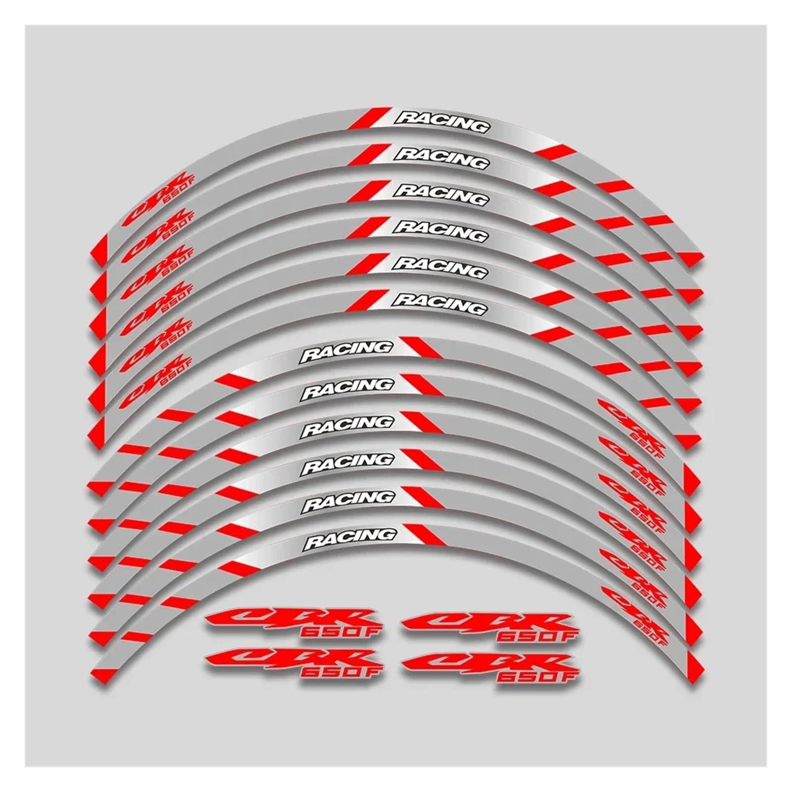 YYFhck Für H&onda CBR650F CBR 650 F 650F Motorrad Aufkleber Räder Nabe Dekorative Abziehbilder Felge Reflektierende Streifen Klebeband Set Felgenband-Aufkleber(2L B Red) von YYFhck