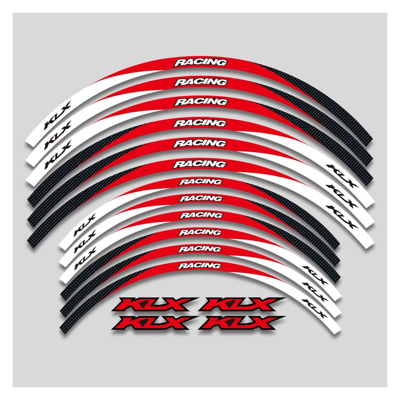 YYFhck Für K&AWASAKI KLX230 KLX230S KLX230R KLX 230 SR 230S 230R Motorradaufkleber Felgenaufkleber Radnabe Reflektierende Streifen Felgenband-Aufkleber(3 Style A Red) von YYFhck