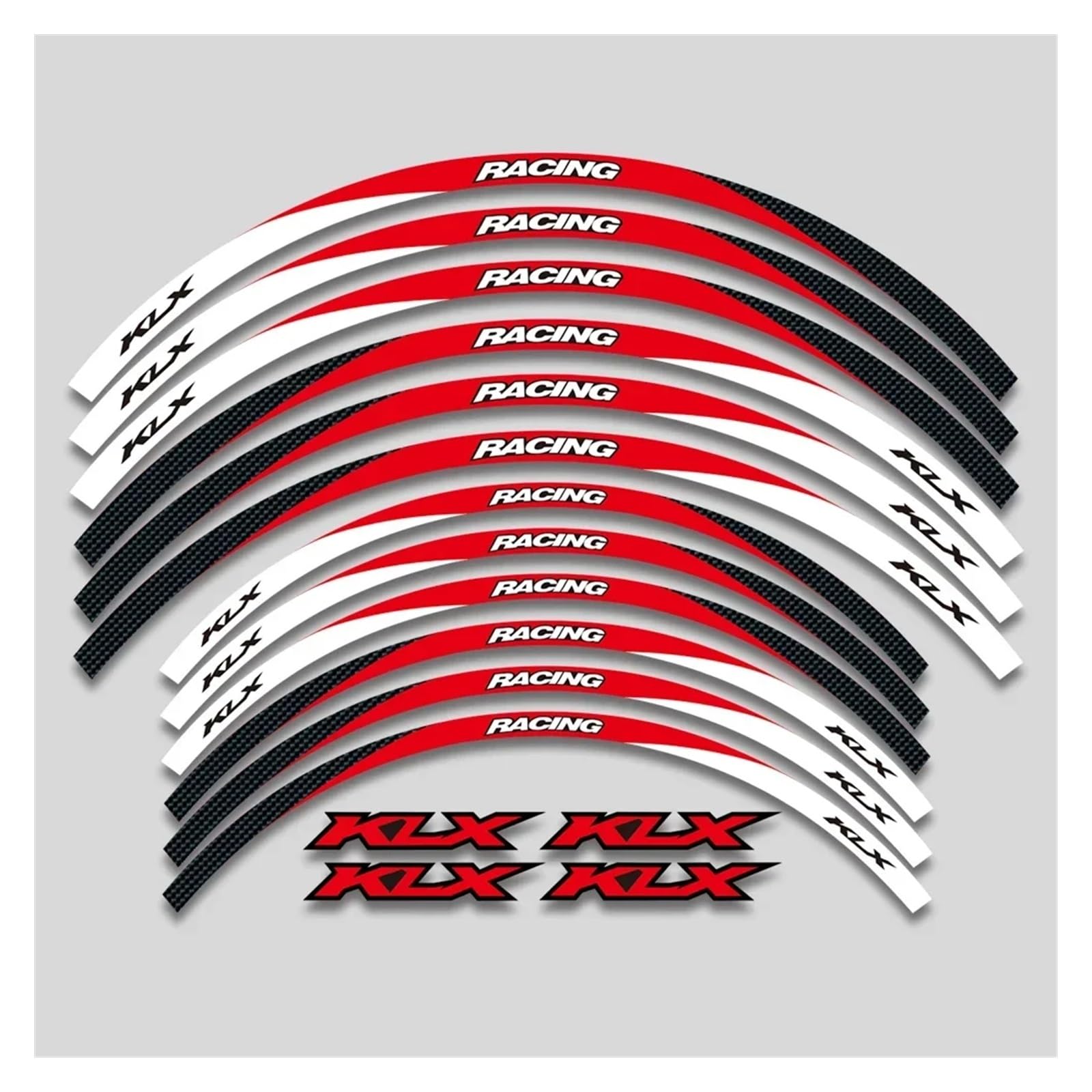 YYFhck Für K&AWASAKI KLX230 KLX230S KLX230R KLX300 KLX300R Motorrad Aufkleber Felgenaufkleber Räder Nabe Reflektierende Streifen Klebeband Felgenband-Aufkleber(3 Style A Red) von YYFhck