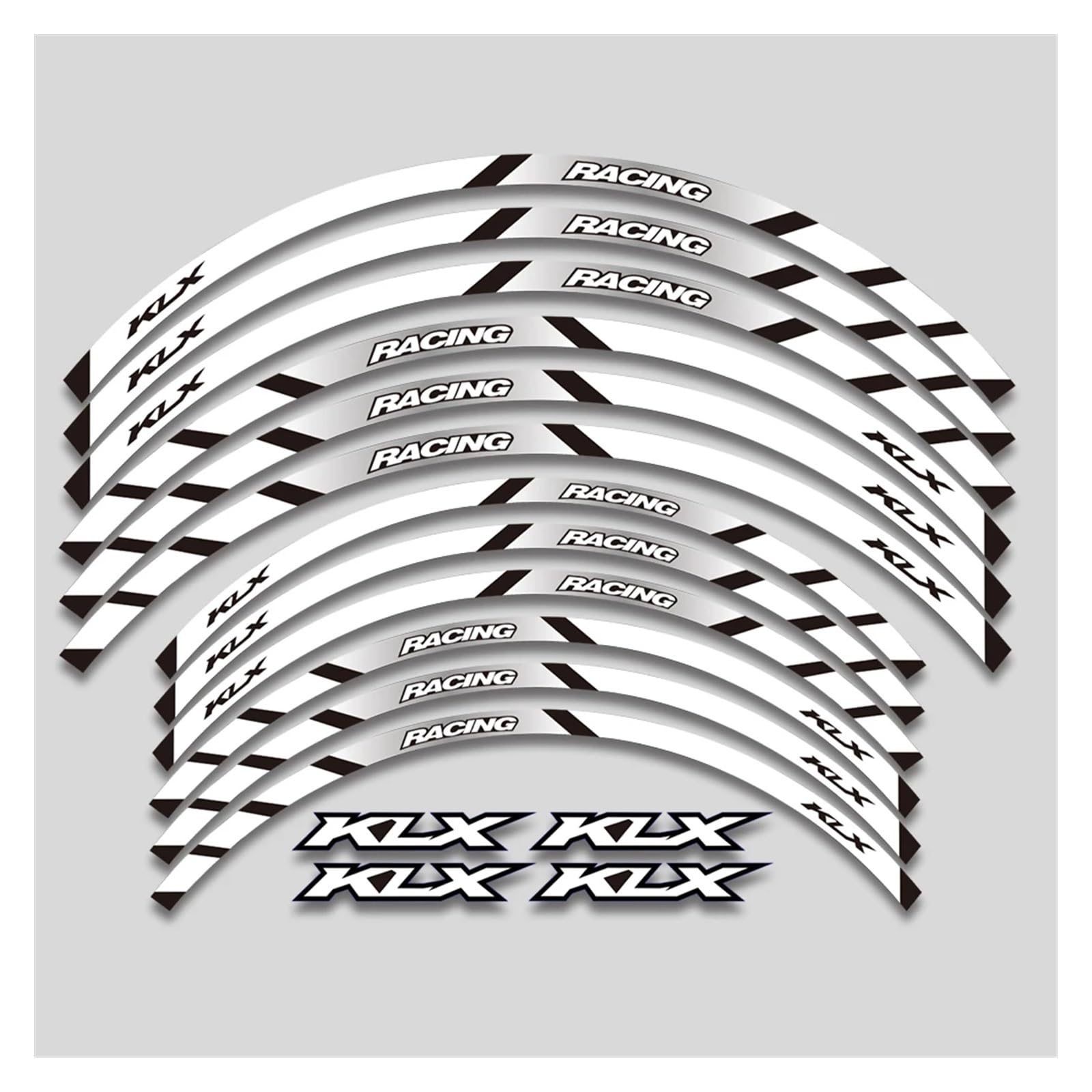 YYFhck Für K&AWASAKI KLX250 KLX250S KLX250R KLX 250 250S 250R SR Motorrad Rad Aufkleber Aufkleber Reflektierende Felge Felgenband-Aufkleber(2 Style A White) von YYFhck