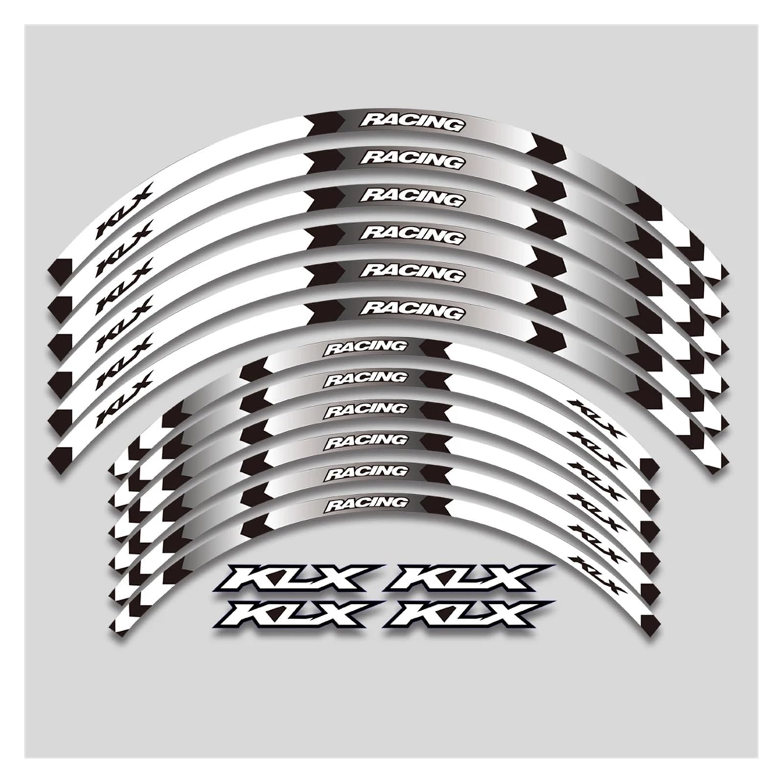 YYFhck Für K&AWASAKI KLX250 KLX250S KLX250R KLX 250 250S 250R SR Motorradaufkleber Radnabe Reflektierende Streifen Felgenaufkleber Felgenband-Aufkleber(1 Style A White) von YYFhck