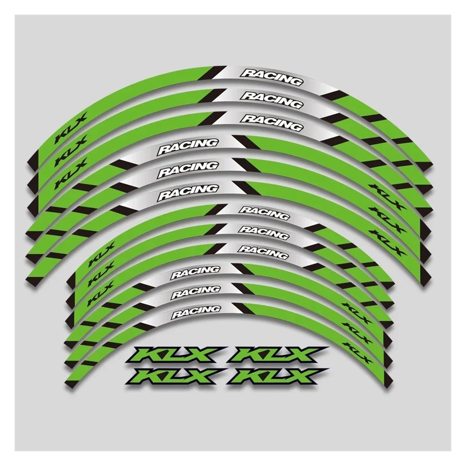 YYFhck Für K&AWASAKI KLX250 KLX250S KLX250R KLX450R Motorrad Aufkleber Felge Reifen Aufkleber Radnabe Reflektierende Streifen Klebeband Set Felgenband-Aufkleber(2 Style A Green) von YYFhck