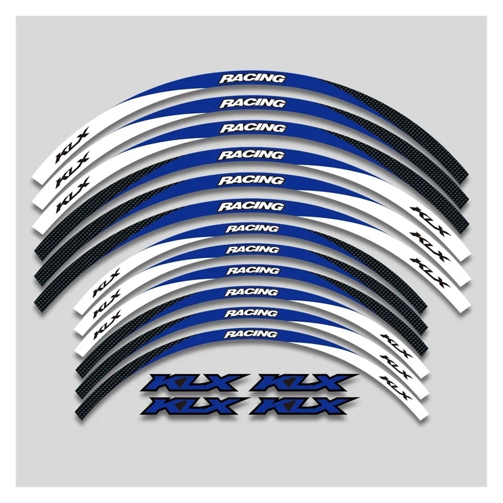 YYFhck Für K&AWASAKI KLX250 KLX250S KLX250R KLX450R Motorrad Aufkleber Felge Reifen Aufkleber Radnabe Reflektierende Streifen Klebeband Set Felgenband-Aufkleber(3 Style A 2Bule) von YYFhck