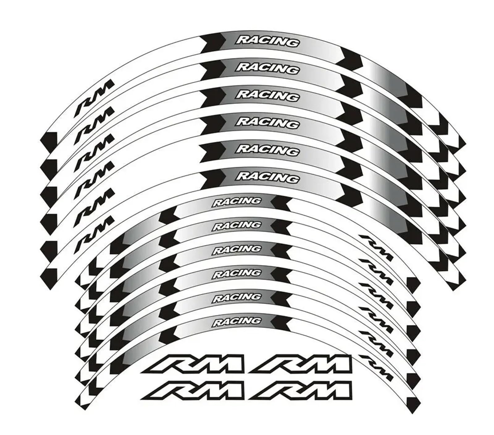 YYFhck Für S&uzuki RM125 RM250 RM 125 250 1990-2008 21" 19" Motorrad Radnabenaufkleber Felgenaufkleber Reflektierender Streifen Felgenband-Aufkleber(White) von YYFhck