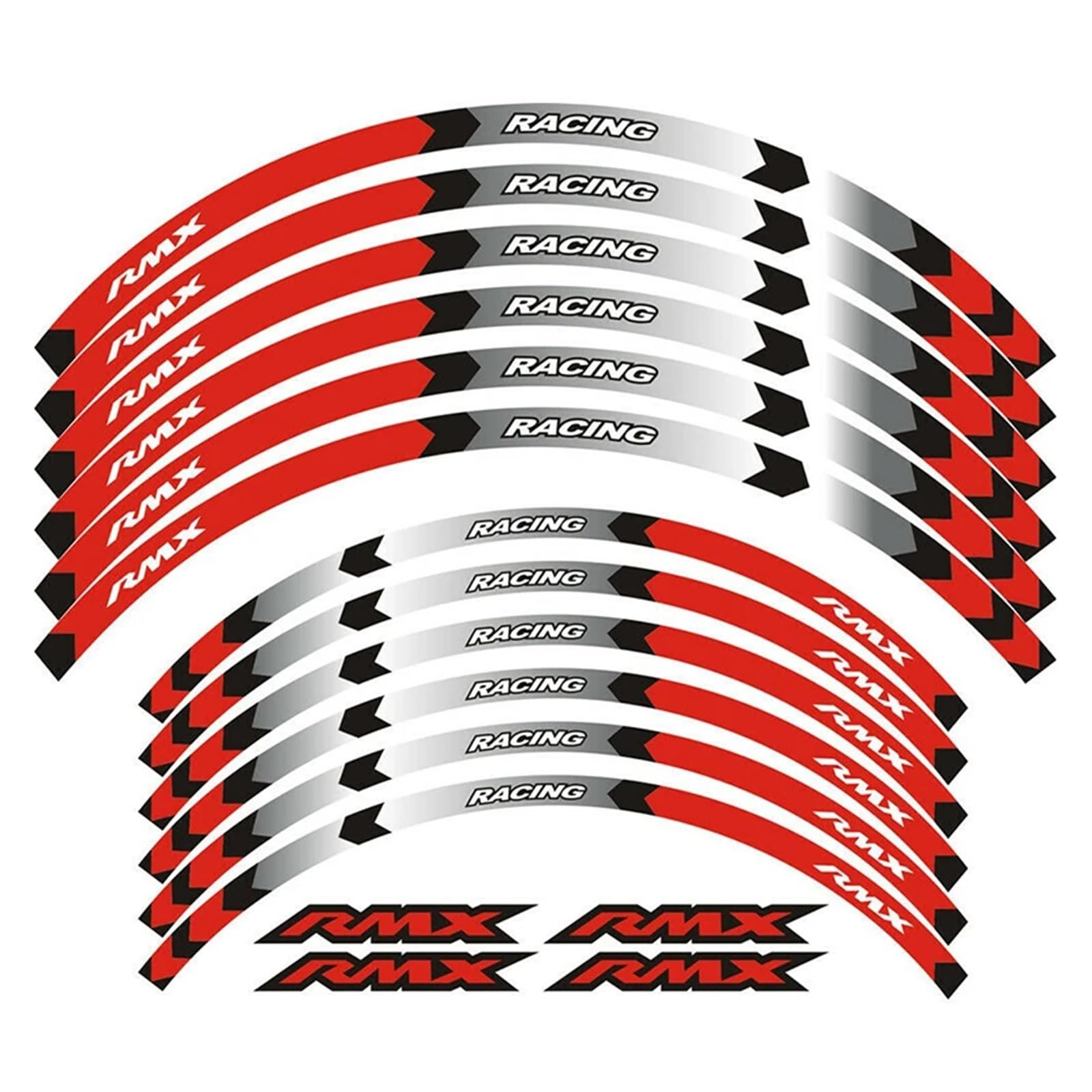 YYFhck Für S-uzuki RMZ450 RM Z450 RMZ 450 Z 2005-2020 21" 19" Radnabe Motorradradaufkleber Reflektierende Aufkleber Felgenstreifen-Set Felgenband-Aufkleber(Red) von YYFhck