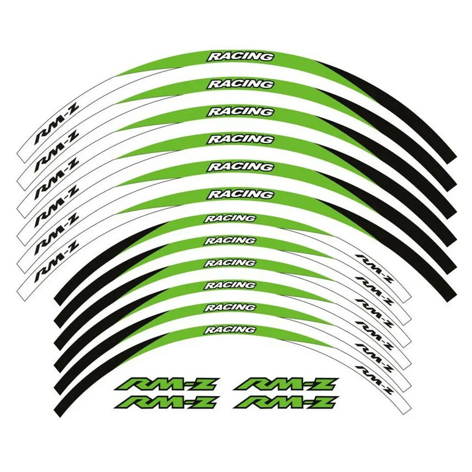 YYFhck Für S-uzuki RMZ450 RMZ250 RMZ 450 250 RM Z450 Z250 Z Motorradaufkleber Felgenaufkleber Räder Nabe Reflektierende Streifen Set Felgenband-Aufkleber(Green B) von YYFhck