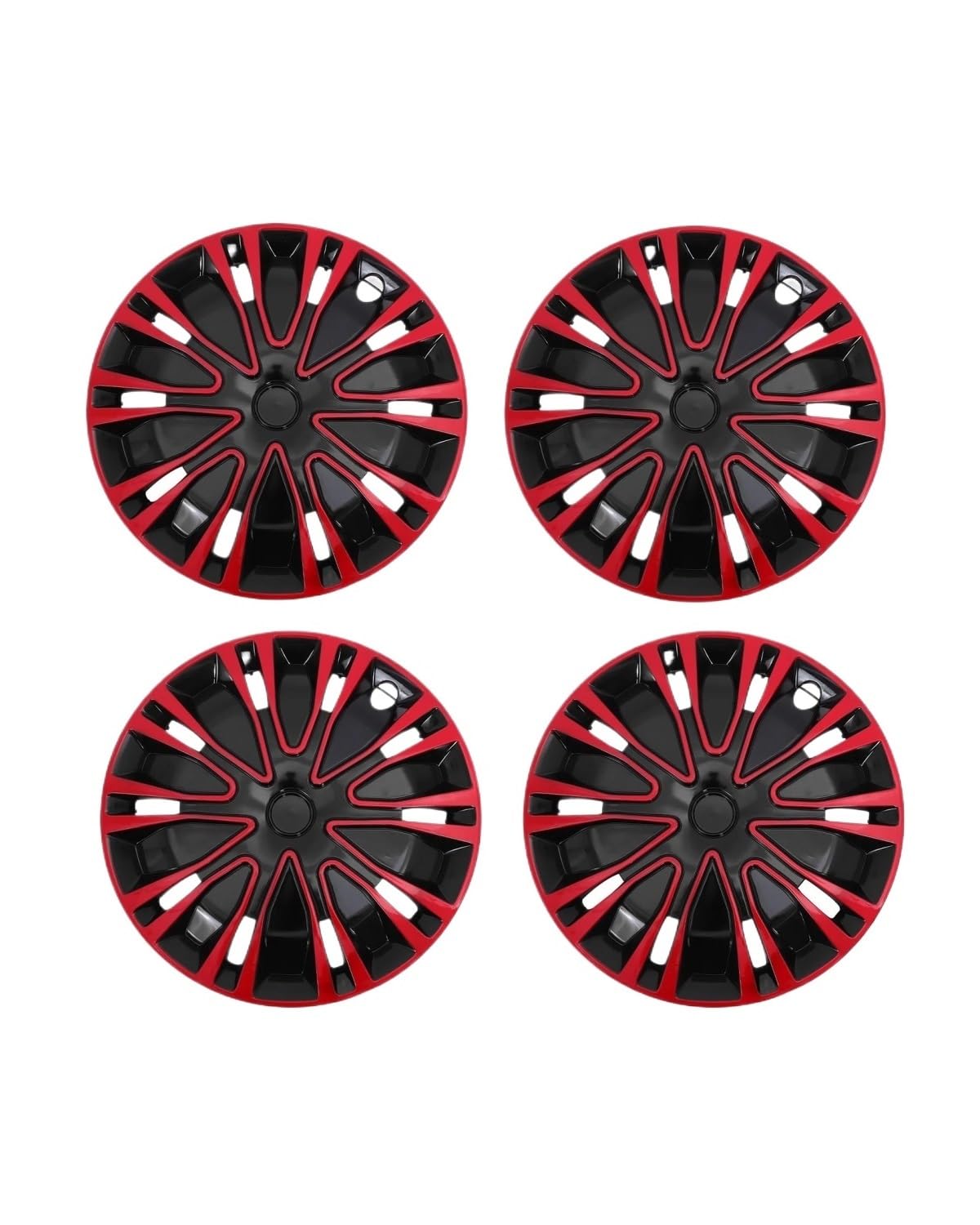 Radkappe 1pc 14 Zoll Automotive Hub Cap Radkappen für Autos Abdeckungen Zweifarbige Zubehör Auto Radkappen(Red 4PCS) von YYGGWL