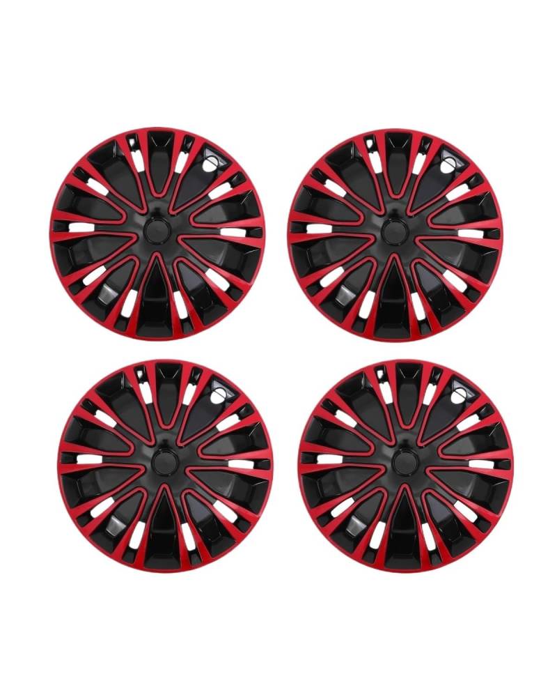 Radkappe 1pc 14 Zoll Automotive Hub Cap Radkappen für Autos Abdeckungen Zweifarbige Zubehör Auto Radkappen(Red 4PCS) von YYGGWL