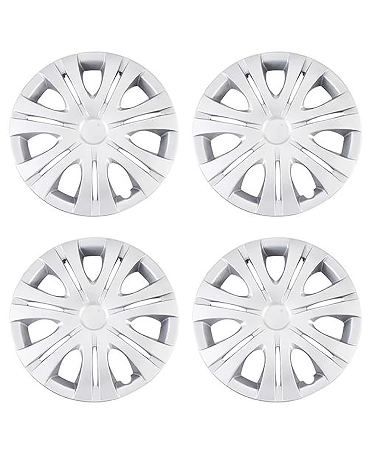 Radkappe 4 Pcs 15 Zoll Auto Rad Kappen Radkappe Rad Abdeckung 38cm Hub Cap Abdeckungen Automobil Rad Schutz Auto Radkappen(Siver) von YYGGWL