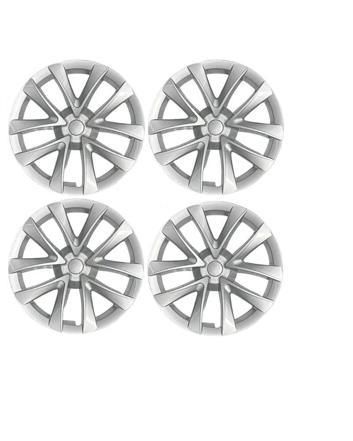 Radkappe 4PCS 18 Zoll Rad Hub Cap Für Teslaes Für Modell 3 Rad Abdeckung Auto Radkappen(Sliver) von YYGGWL