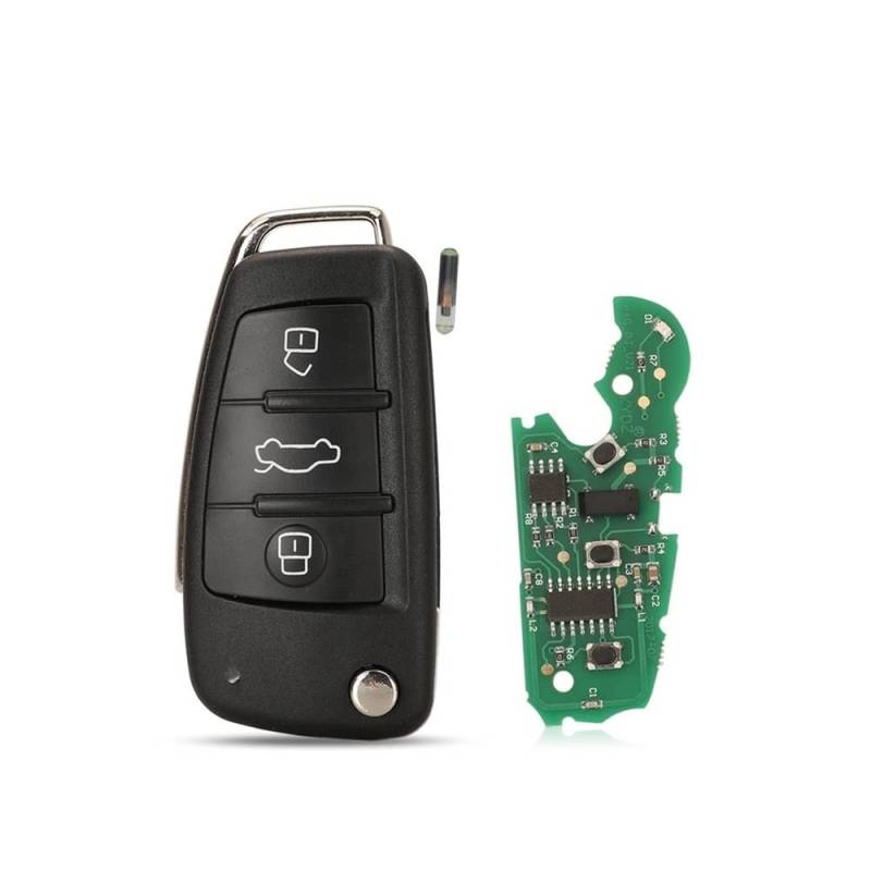 433MHz ID48 Autoschlüssel Steuerung Kompatibel mit Audi A4 S4 B7 Cabriolet Quattro Avant 2005-2008 Flip Remote Key Fob 8E0837220E/Q/K von YYHHMM