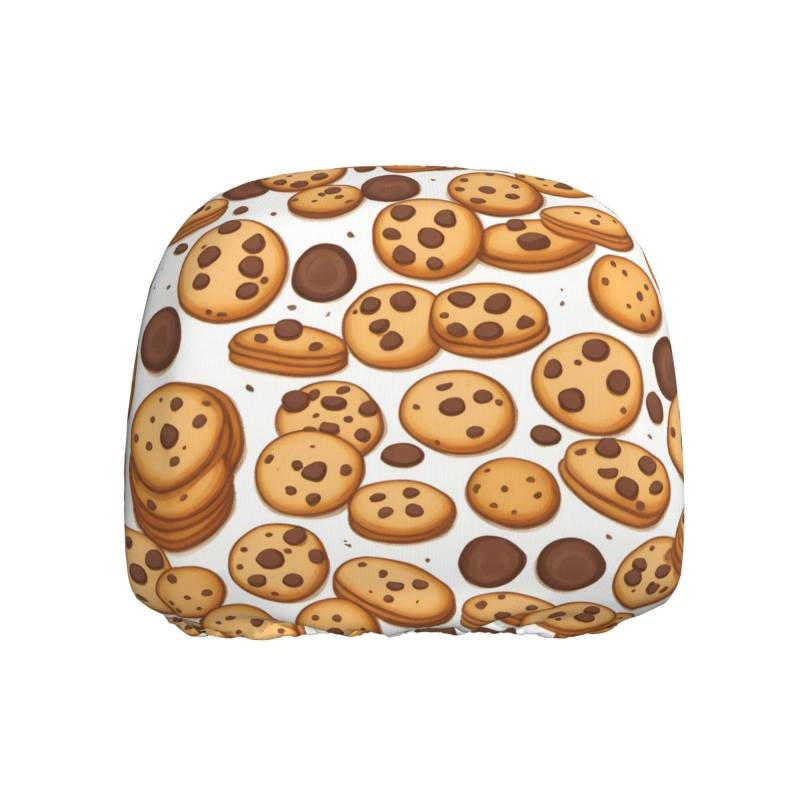 YYHWHJDE Cookies Food Chocolate Chip Biscuits Printing Car Headrest Cover One Piece Soft and Comfortable Elastic Car Accessories Easy to Install von YYHWHJDE