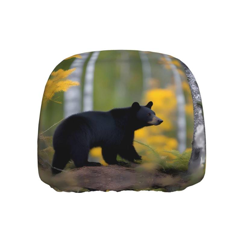 YYHWHJDE rge and Small Black Bears Pattern Car Headrest Cover One Piece Soft and Comfortable Elastic Car Accessories Easy to Install von YYHWHJDE