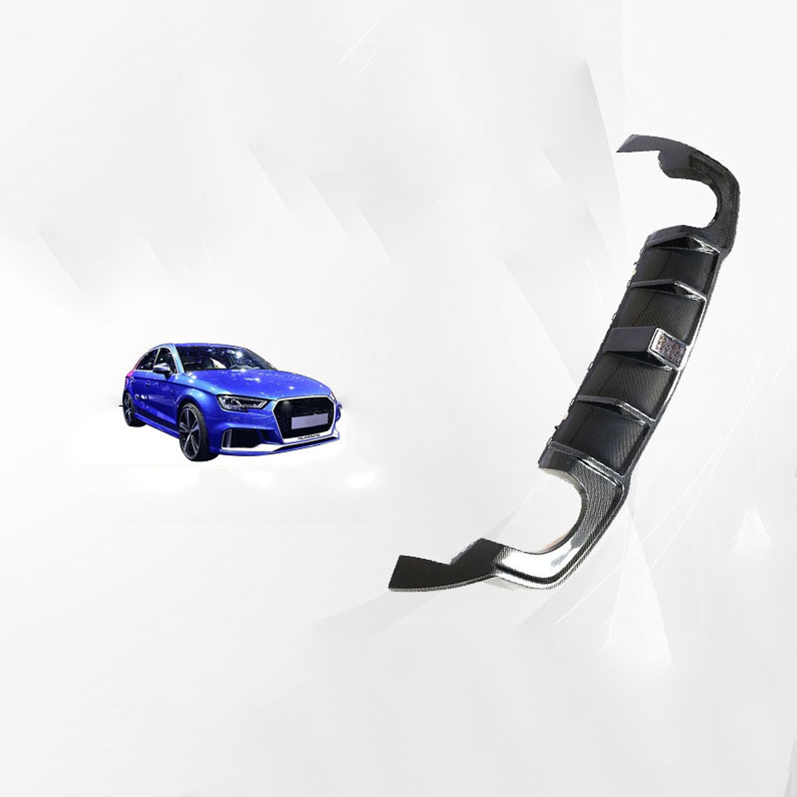 Auto Heckstoßstange Diffusor für Audi RS3 Sedan 2017 2018, Hecklippe Diffusor Heckspoiler Splitter Lippe Bodykit Zubehör von YYQWEE